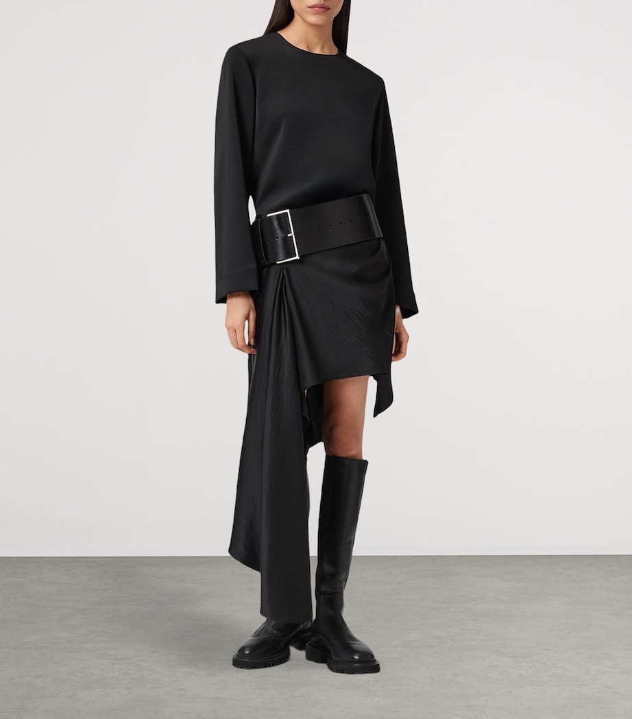 Satin Sami Skirt BLACK Image 2