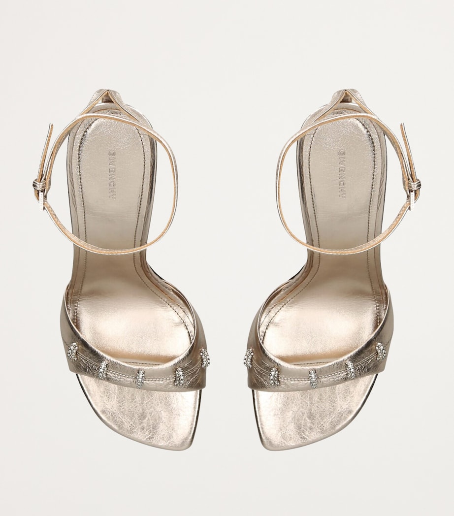 Leather Stitch Heeled Sandals 95 GOLD Image 4