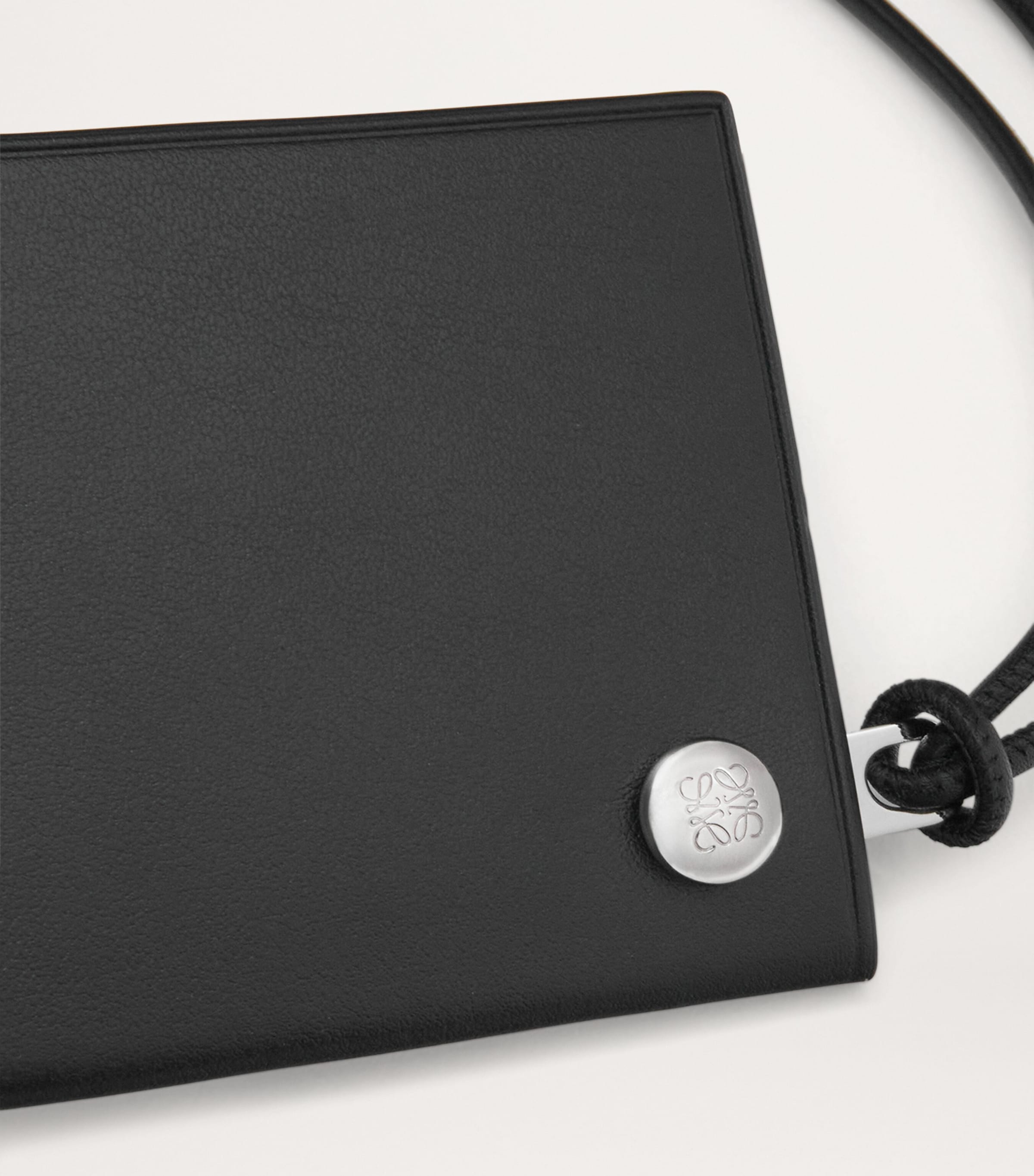 Leather Pebble Slider Coin Card Holder BLACK/DARK KHAKI Image 6