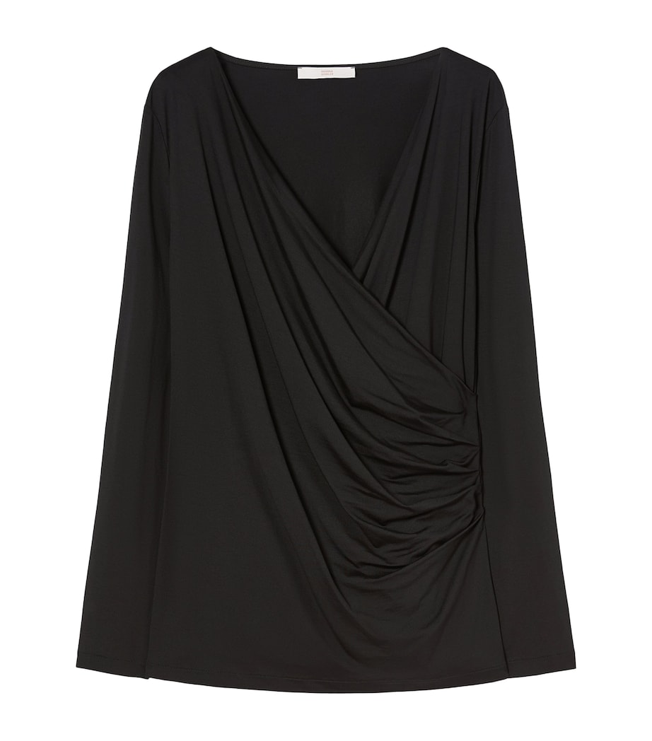 Marina Rinaldi Womens Draped Top Black Image 1