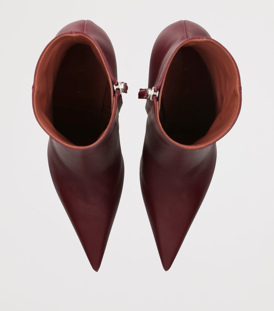Leather Barbara Ankle Boots 90 WINE Image 4