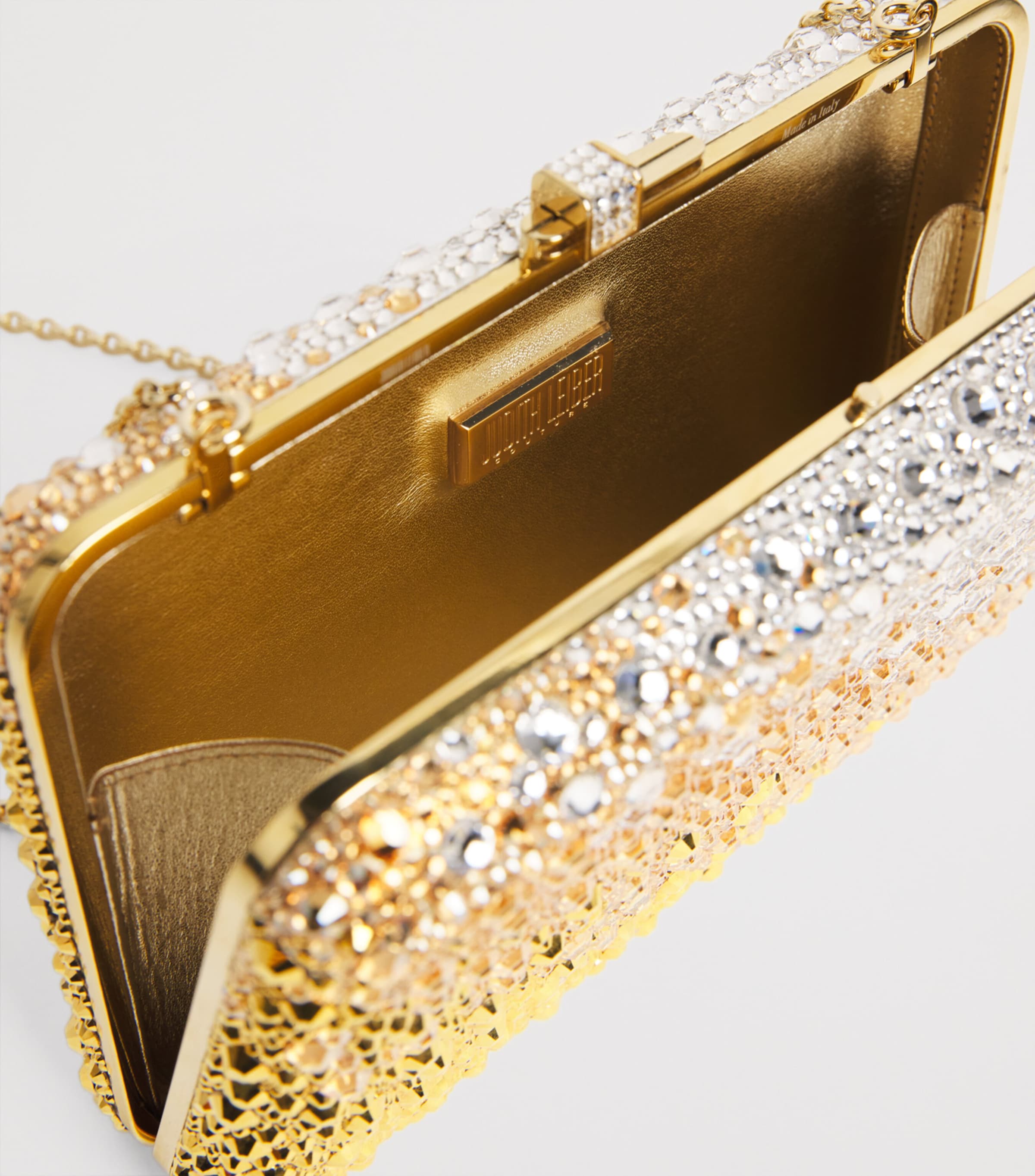 Judith Leiber Slim Slide Gradient Caviar Clutch Bag Champagne Aurum Mlti Image 5