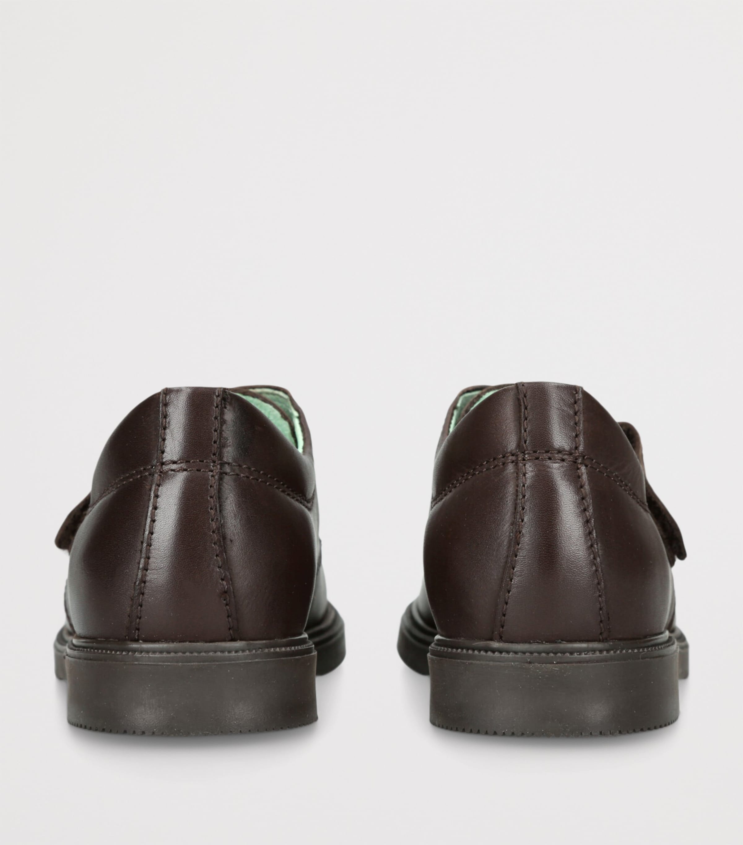 papouelli Leather Velcro Fergus Shoes Dark Brown Image 2