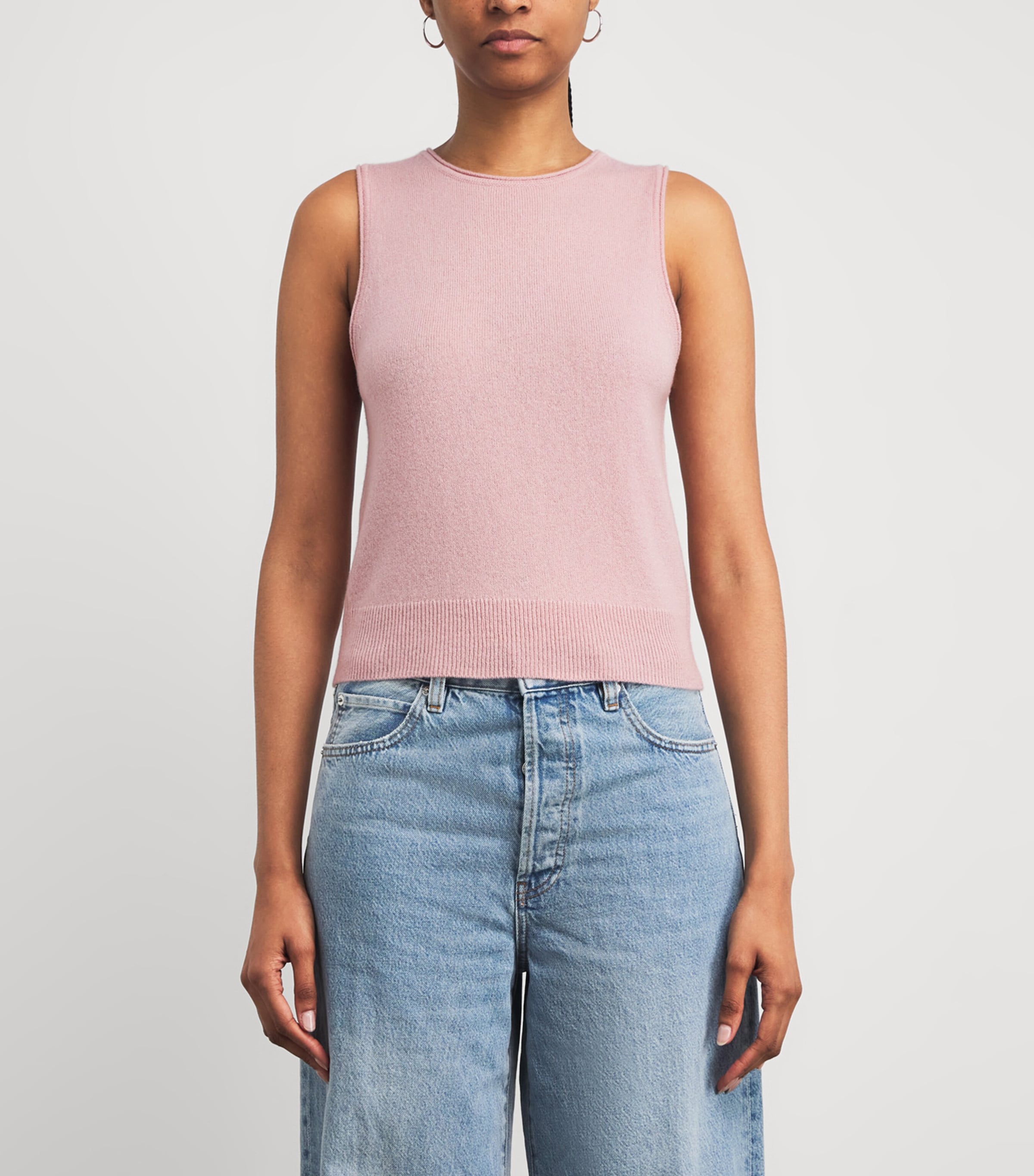 Cashmere Sweater Vest SMOKE PINK Image 3
