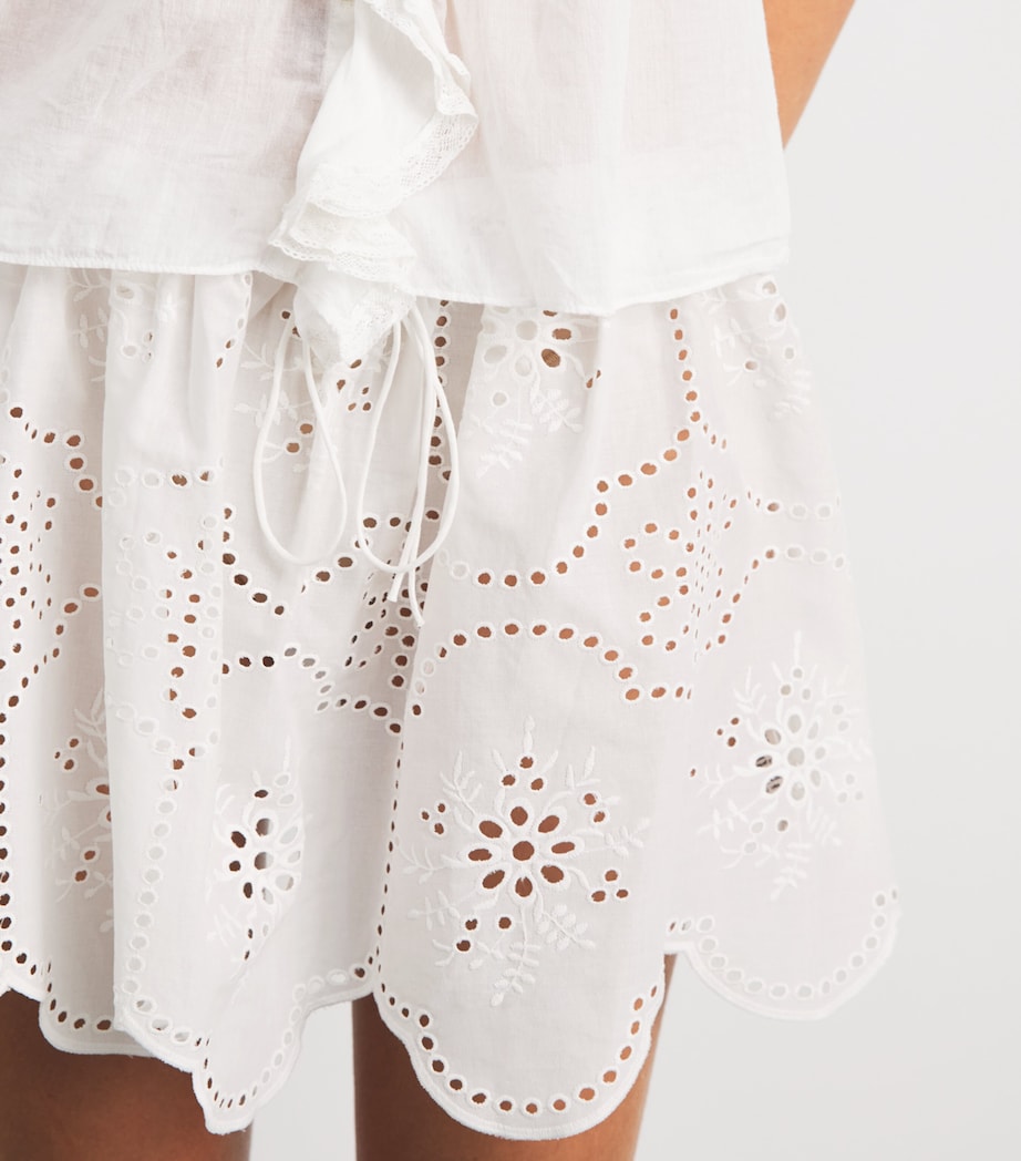 Matteau Womens Broderie Anglaise Mini Skirt Whitewhi Image 3
