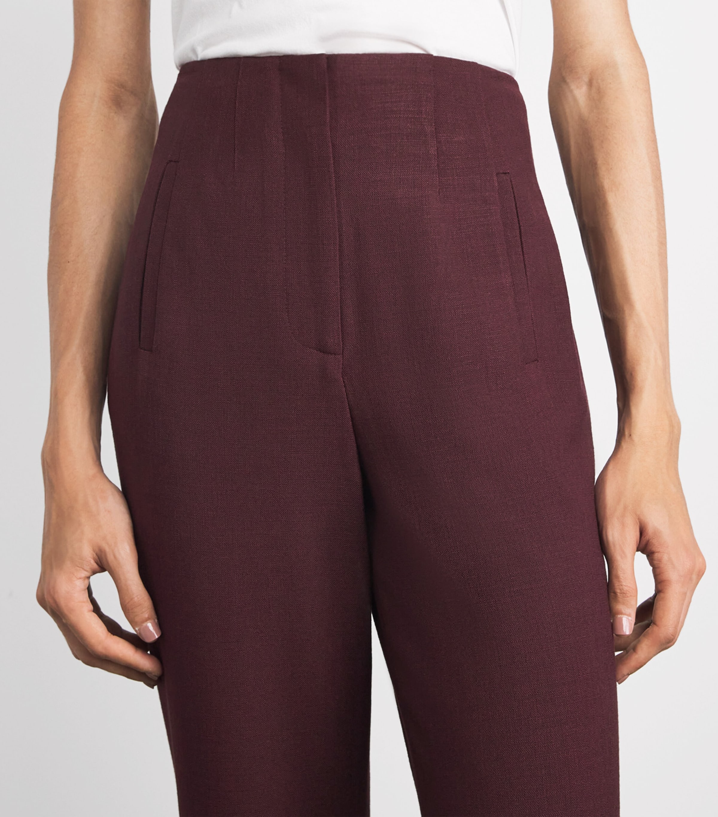 Veronica Beard Womens Jude Wide-Leg Trousers Raisin Image 3
