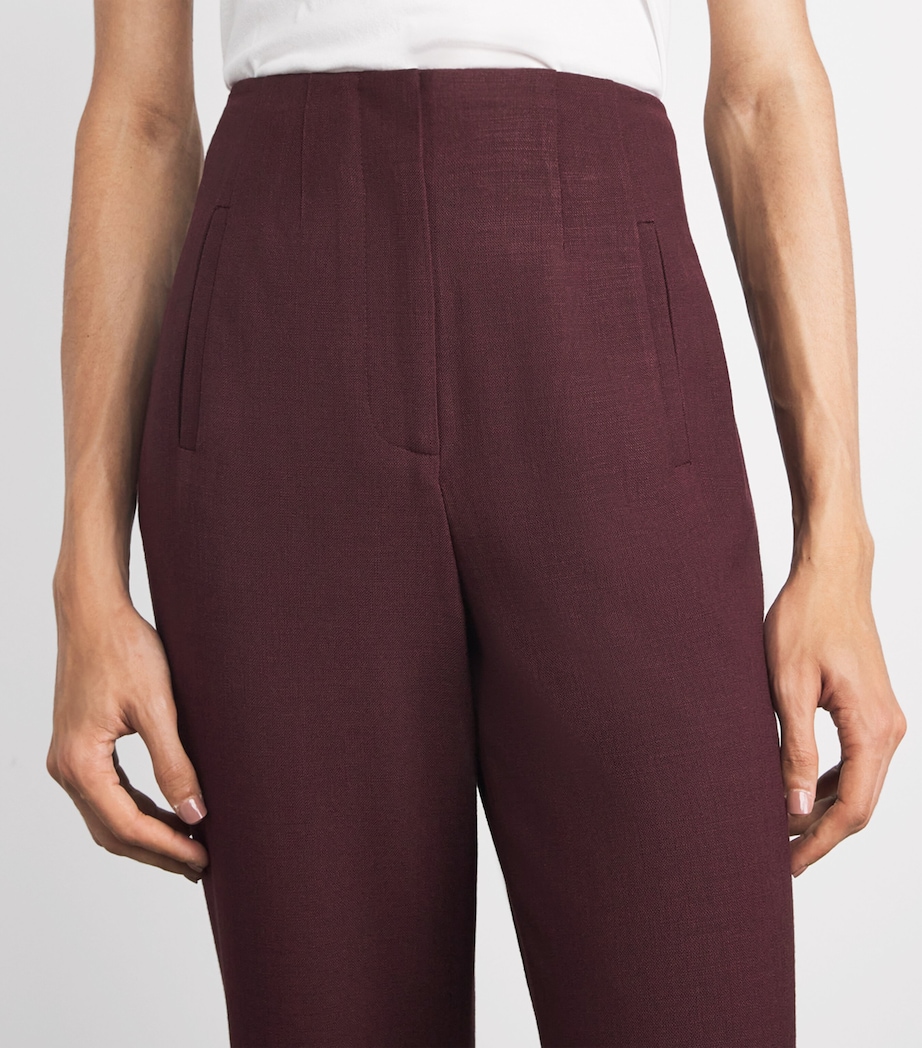 Veronica Beard Womens Jude Wide-Leg Trousers Raisin Image 3