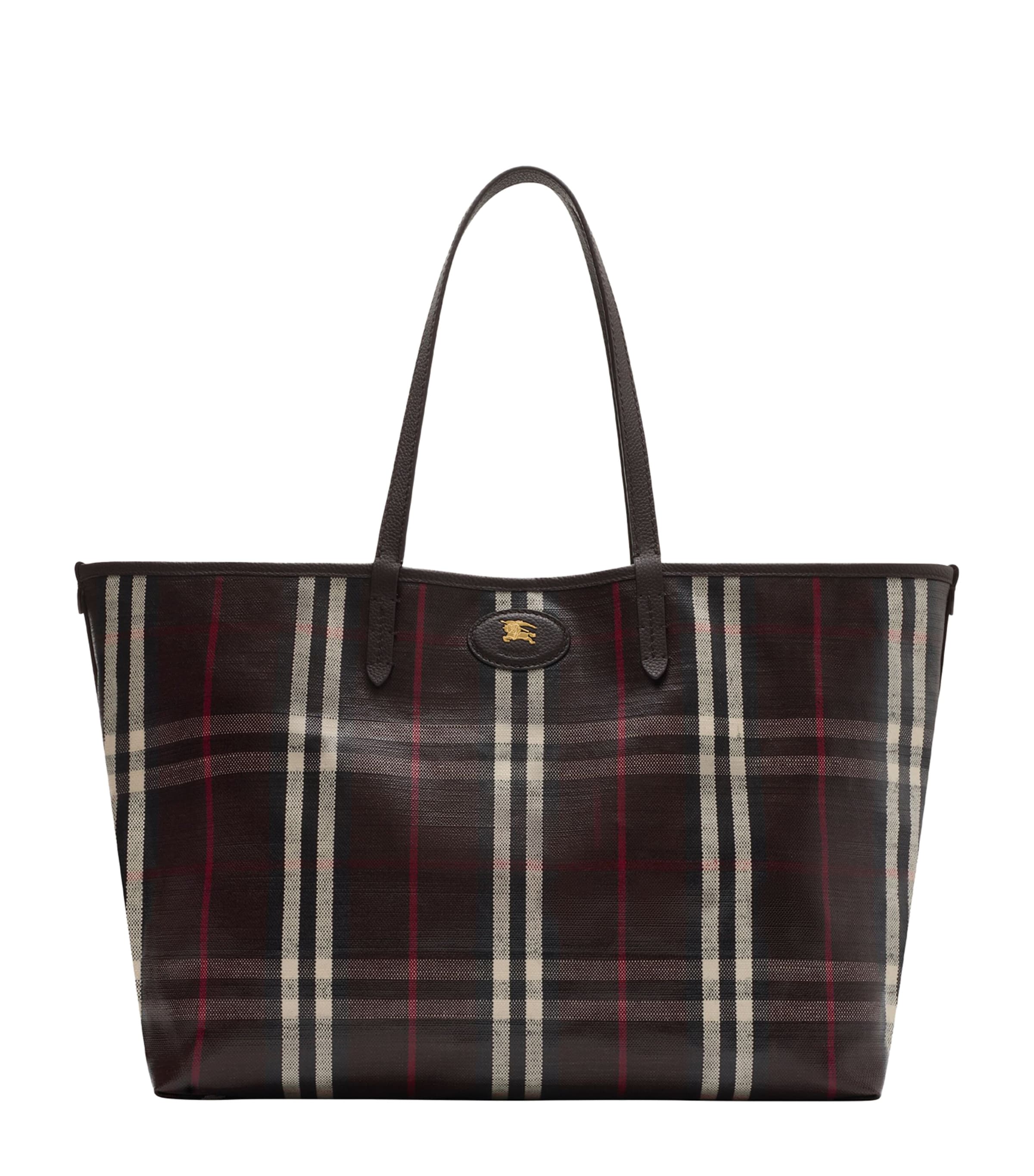 Burberry Medium Canvas Highlands Tote Bag In Brown