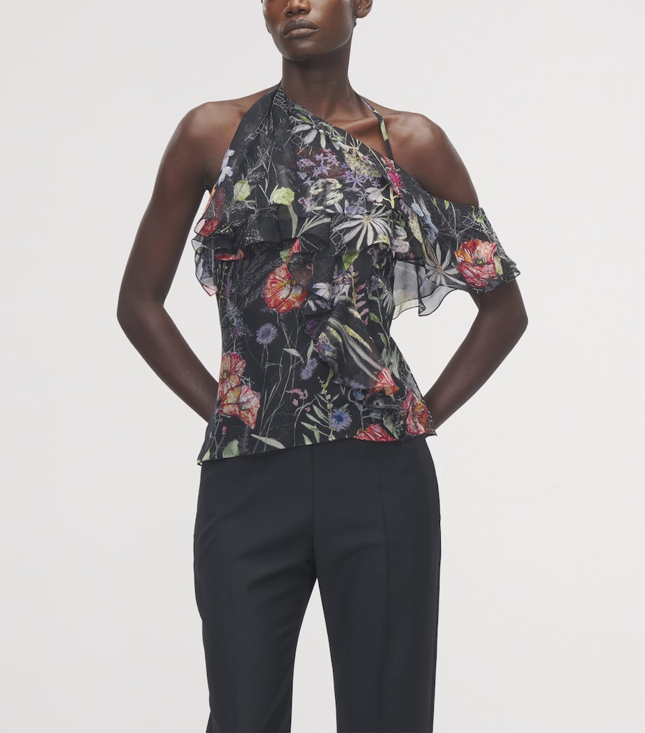 Silk Floral One-Shoulder Top 1000 Image 2