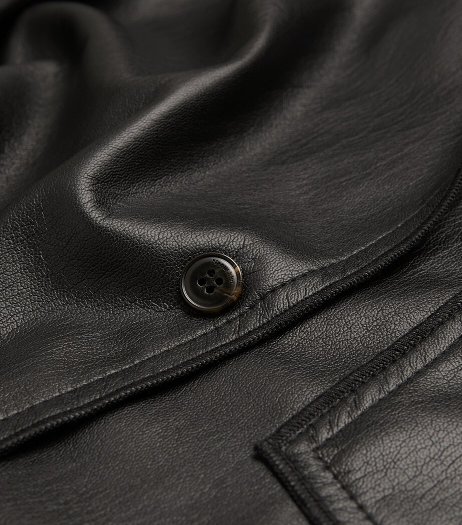 Nanushka Mens Faux Leather Shirt Black Image 5