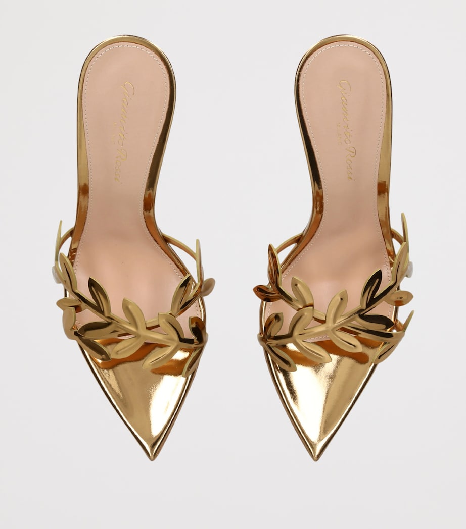 Gianvito Rossi Leather Flavia Heeled Sandals 85 Gold Image 4