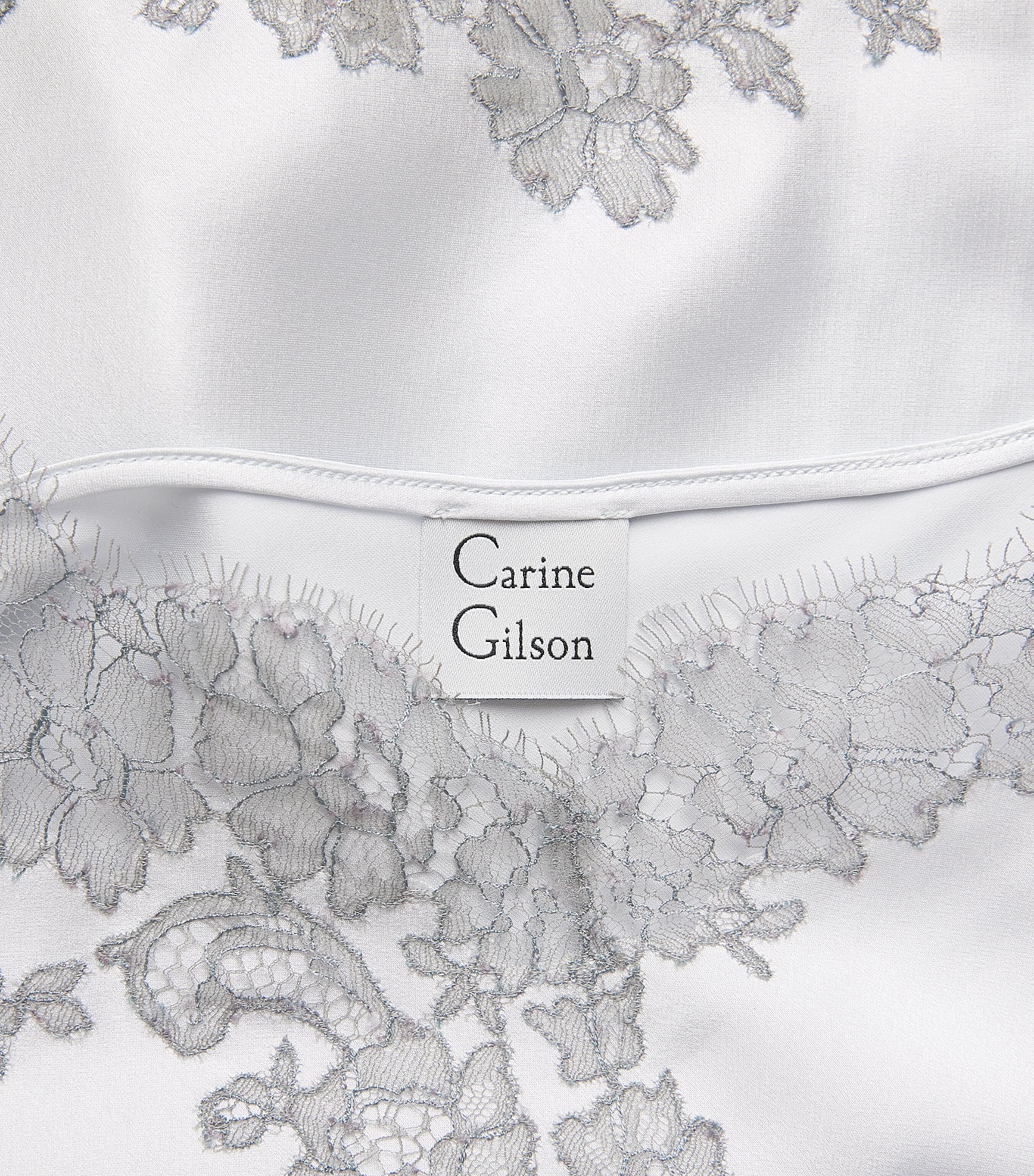 Carine Gilson Womens Silk Cérès Lace Camisole Silvergrey Image 6