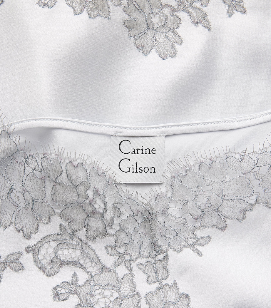 Carine Gilson Womens Silk Cérès Lace Camisole Silvergrey Image 6