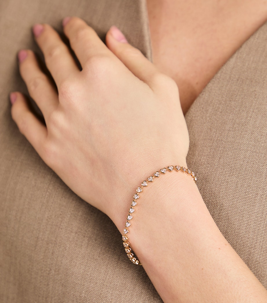 Yellow Gold-Plated Heart Tennis Bracelet GOLD Image 2