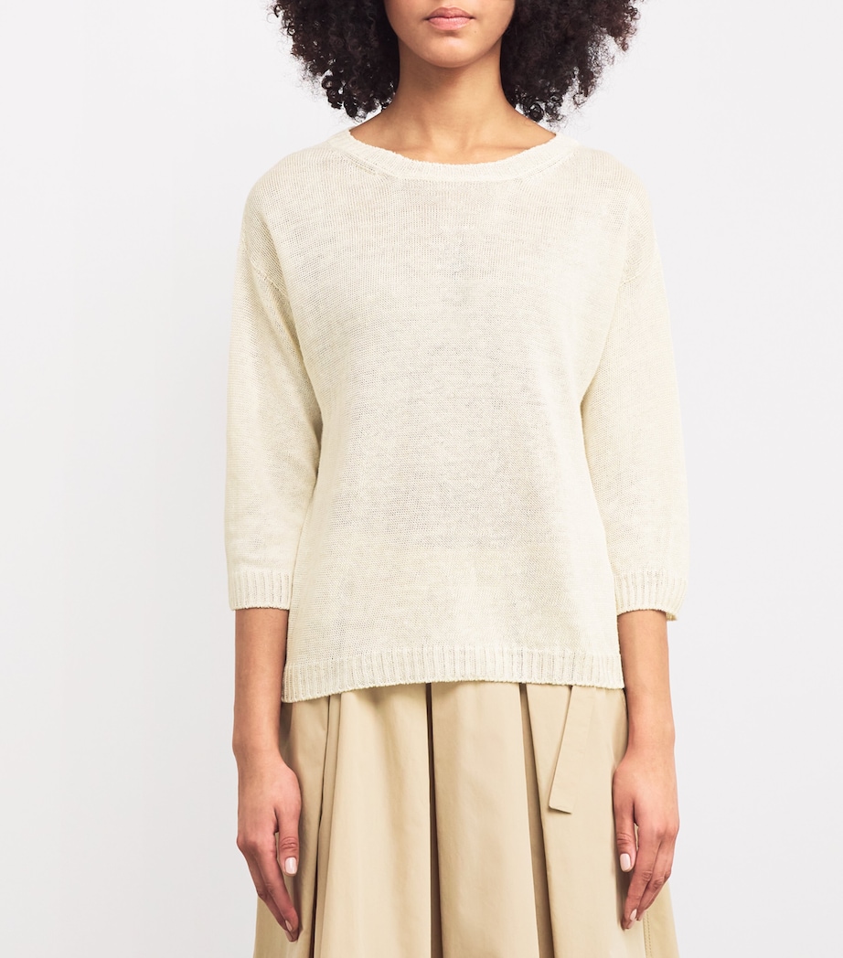 Linen Sweater WHITE Image 3