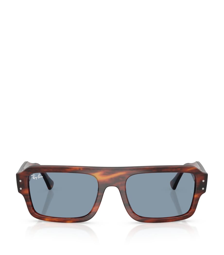 Ray-Ban Tortoiseshell Flacko Rectangular Sunglasses Image 1
