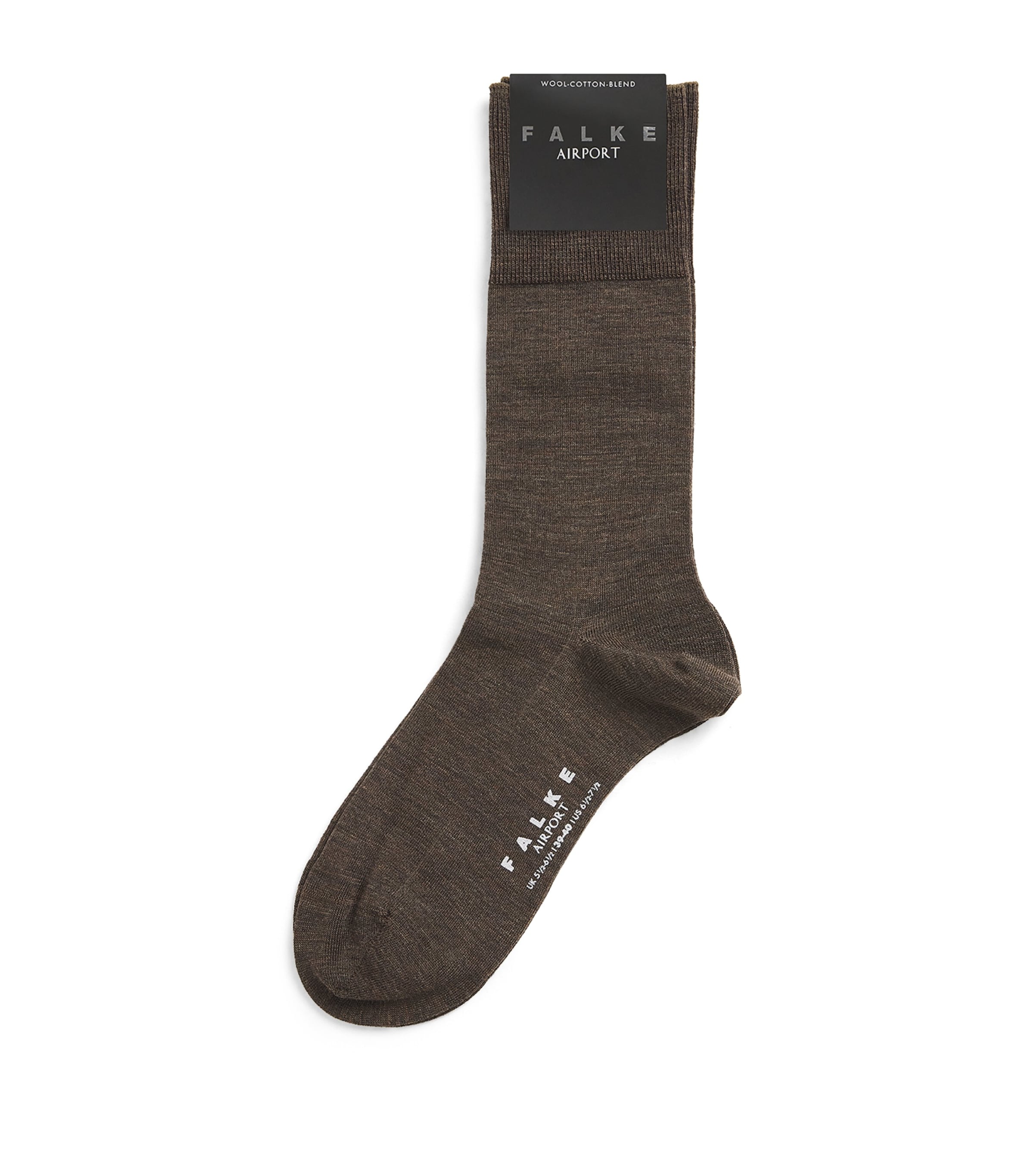 Falke Mens Virgin Wool-Blend Airport Socks Brown Mel Image 1