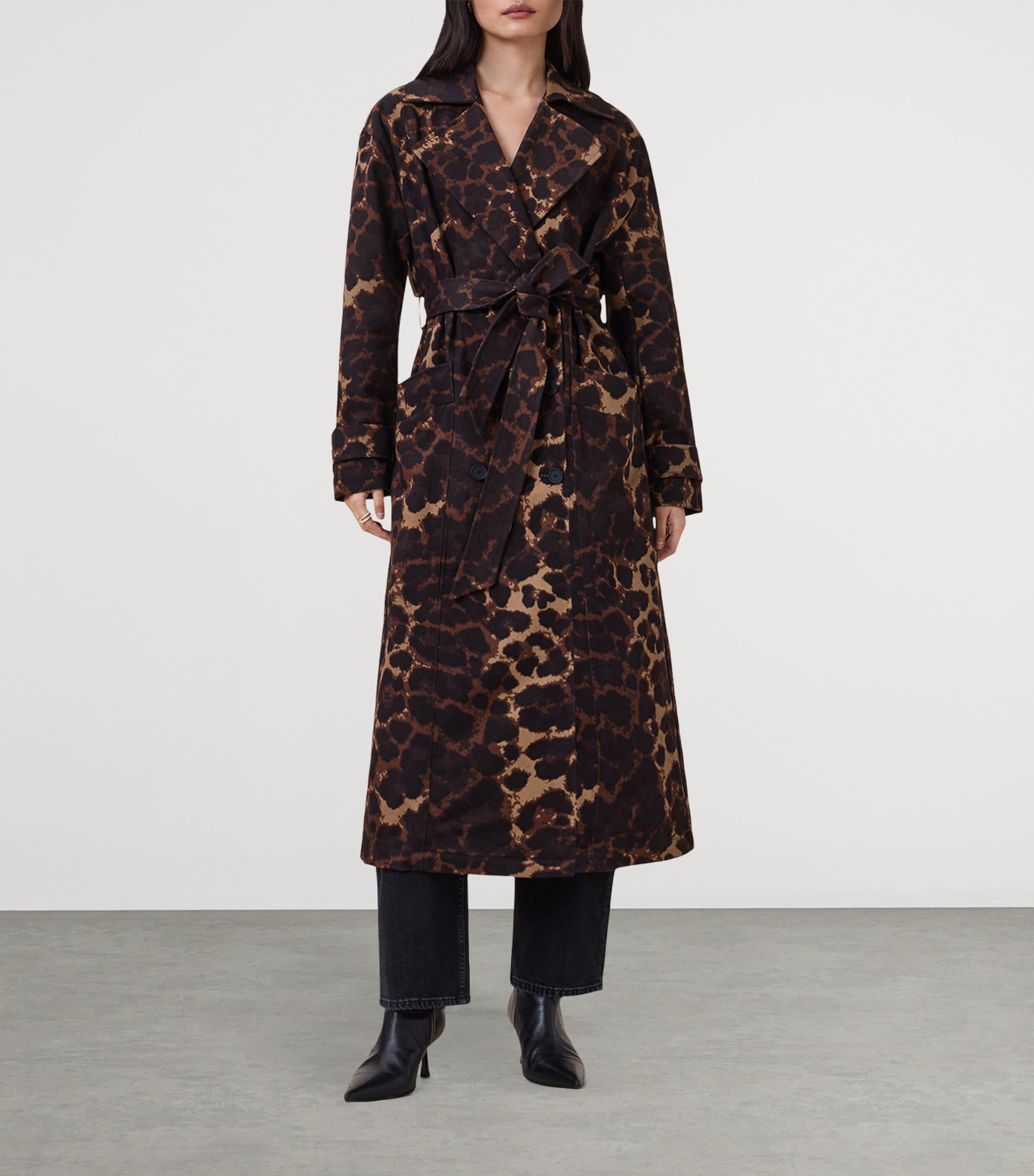 Leopard Print Abel Trench Coat LEOPARD BROWN Image 3