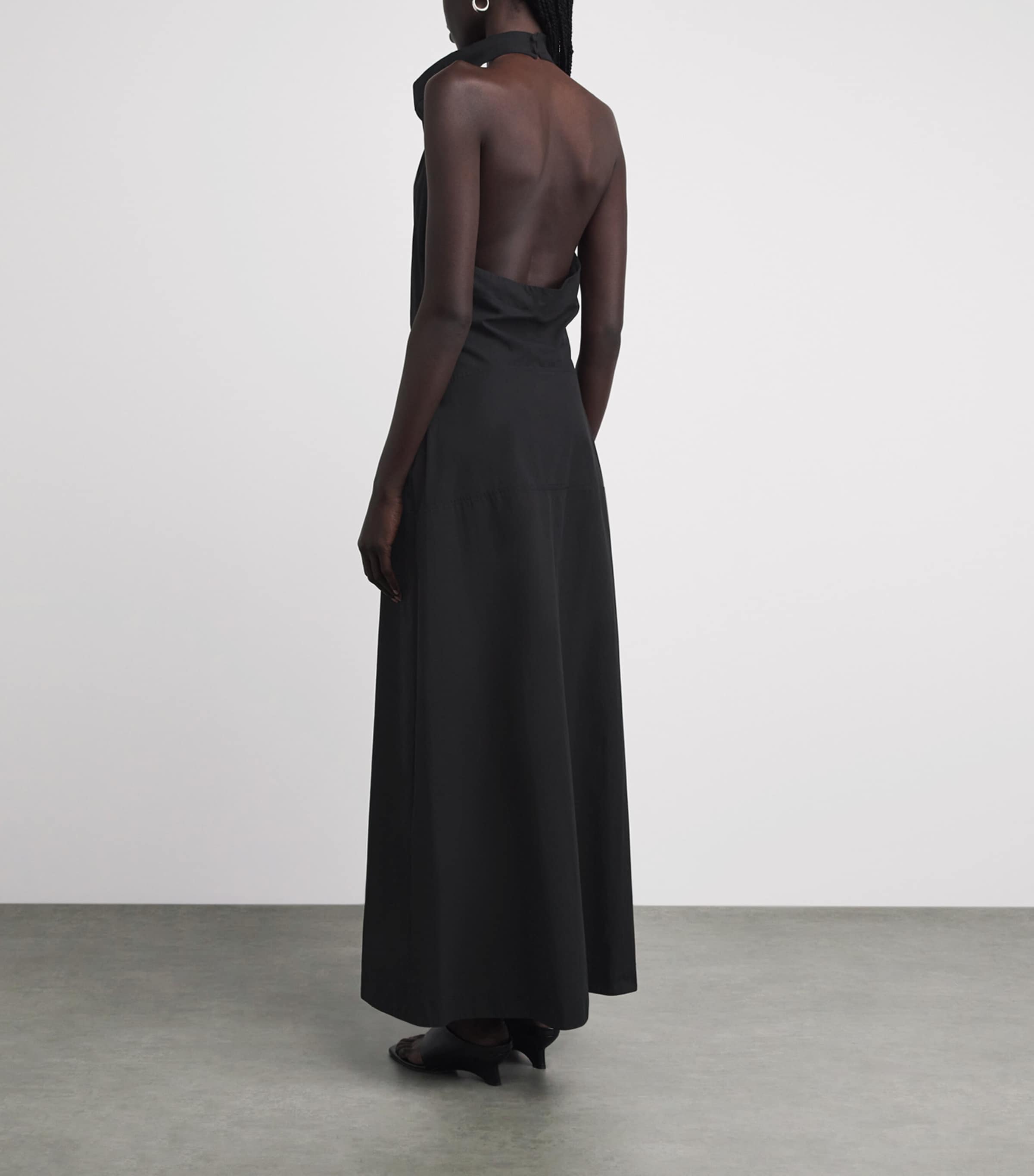 CAMILLA AND MARC Womens Halterneck Grace Maxi Dress Dblk Black Image 4