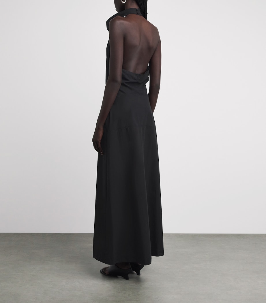 CAMILLA AND MARC Womens Halterneck Grace Maxi Dress Dblk Black Image 4