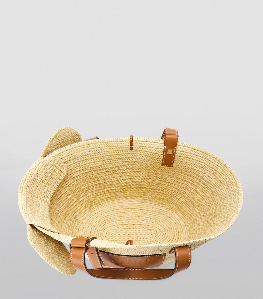 Woven Elephant Basket Tote Bag NATURAL/TAN Image 3