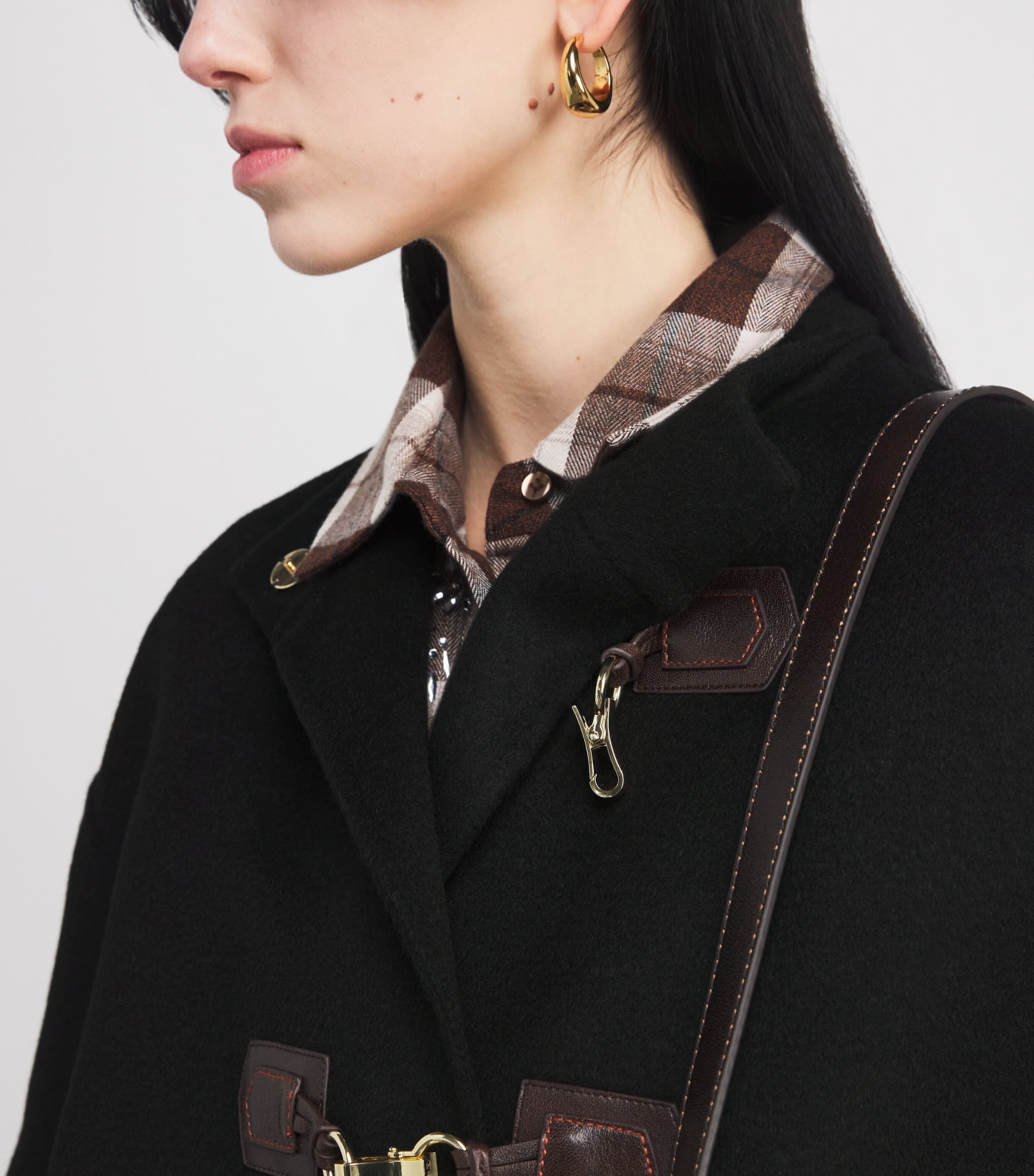 Wool Pea Coat BLACK Image 6