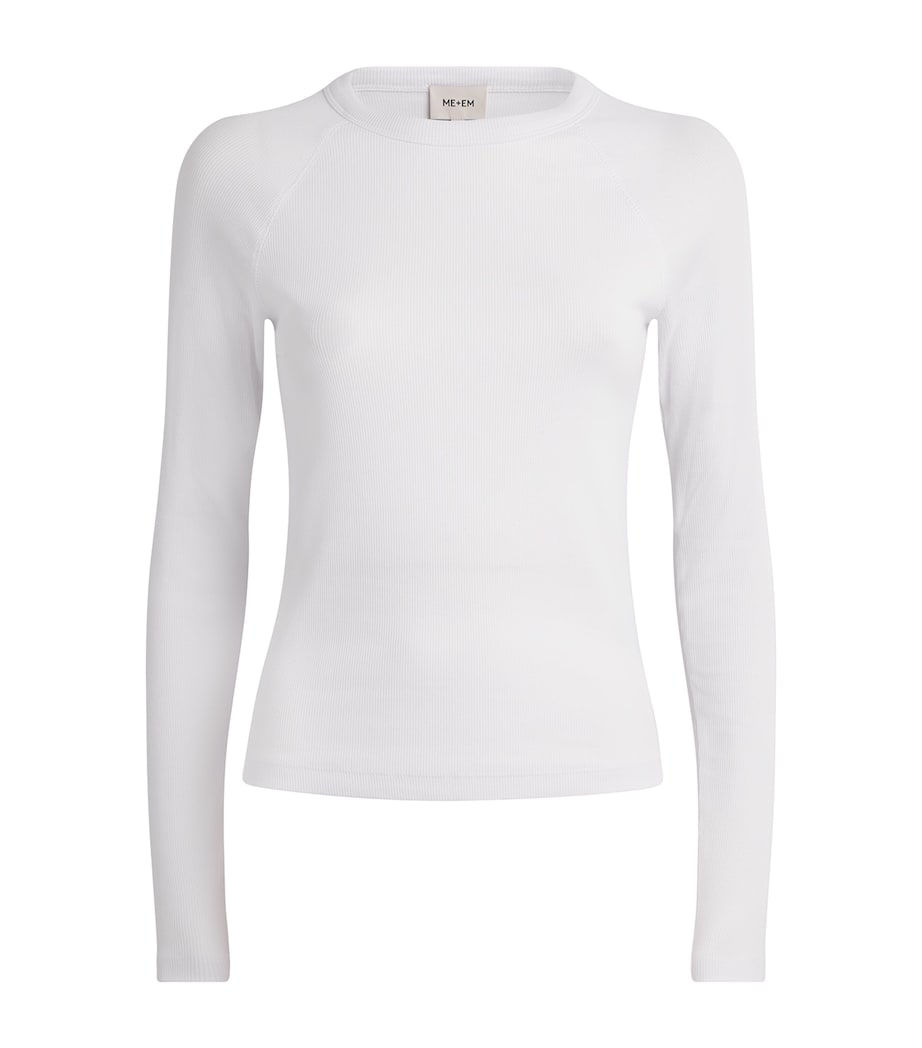 Stretch-Cotton Long-Sleeve T-Shirt BRIGHT WHITE Image 1