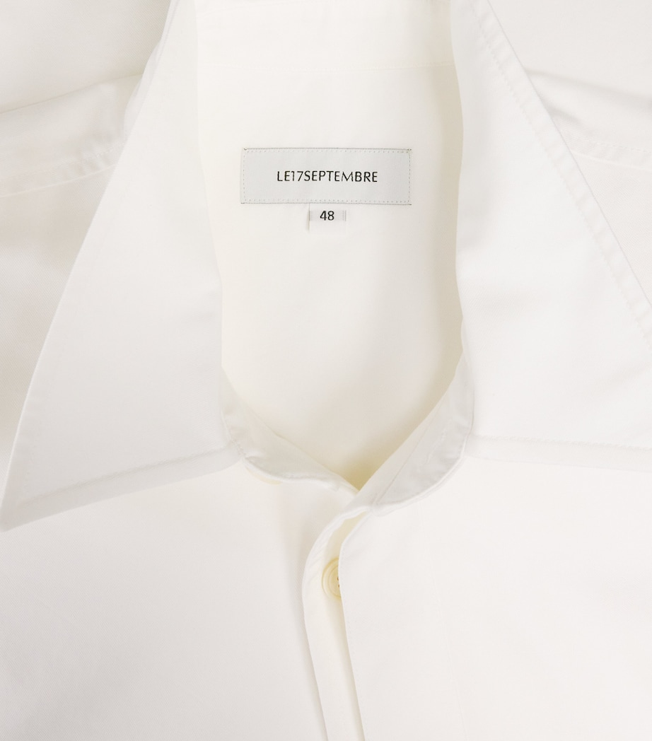 Cotton-Blend Double-Layered Shirt WHITE Image 5