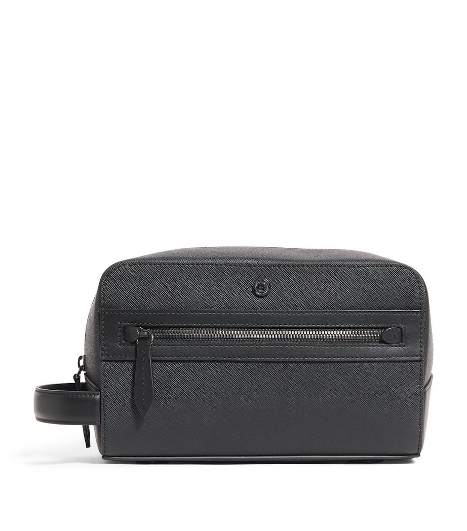 Leather Wash Bag BLACK Image 1