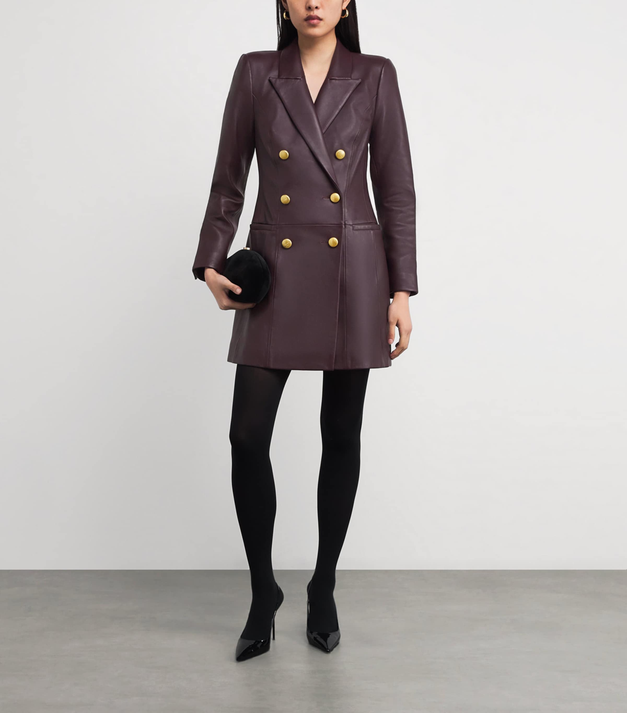 Leather Tora Mini Dress DMLB DARK MALBEC Image 2