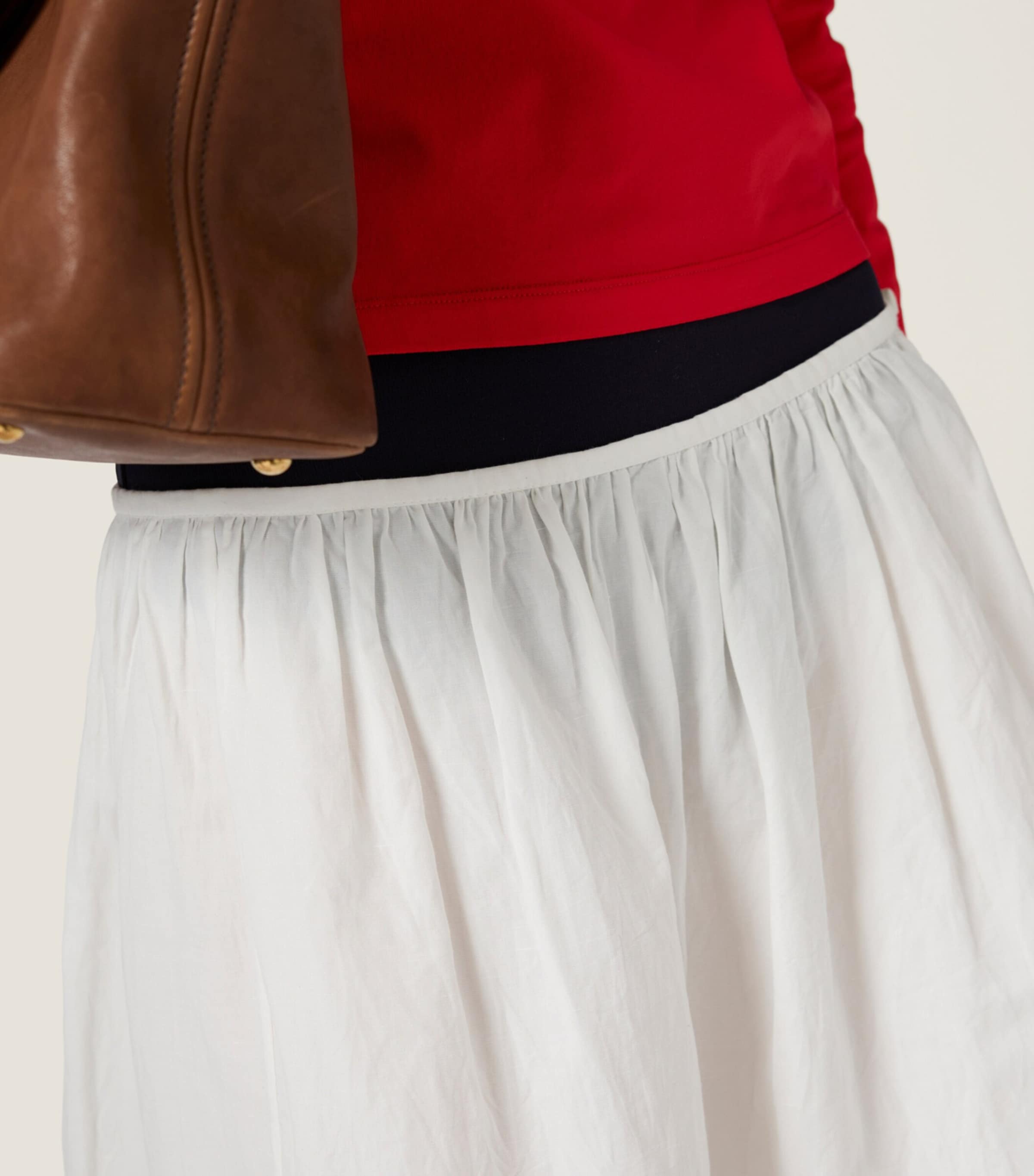 Cotton-Linen Midi Skirt F0009 Image 4