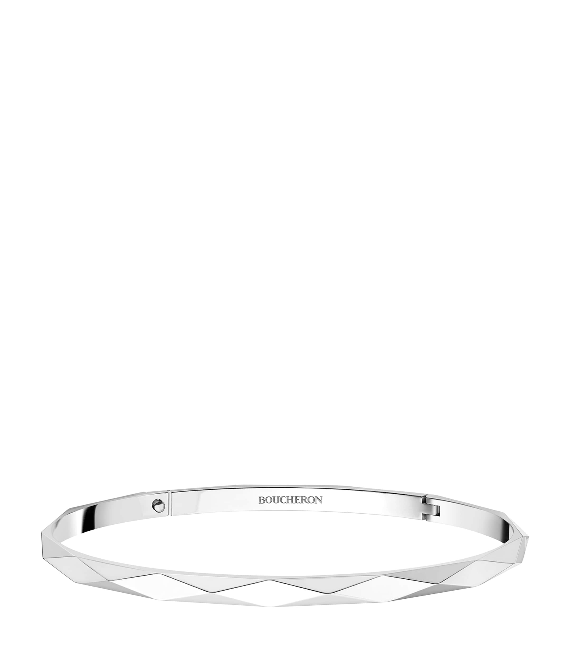 Boucheron 18kt White Gold Facette Bracelet In Silver