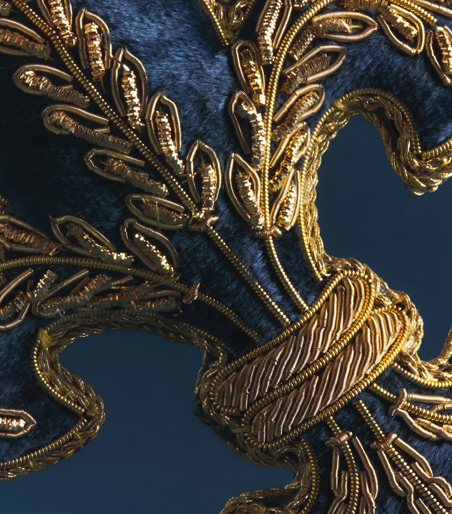Tinker Tailor Velvet Fleur-De-Lis Tree Decoration Navy & Gold Image 2