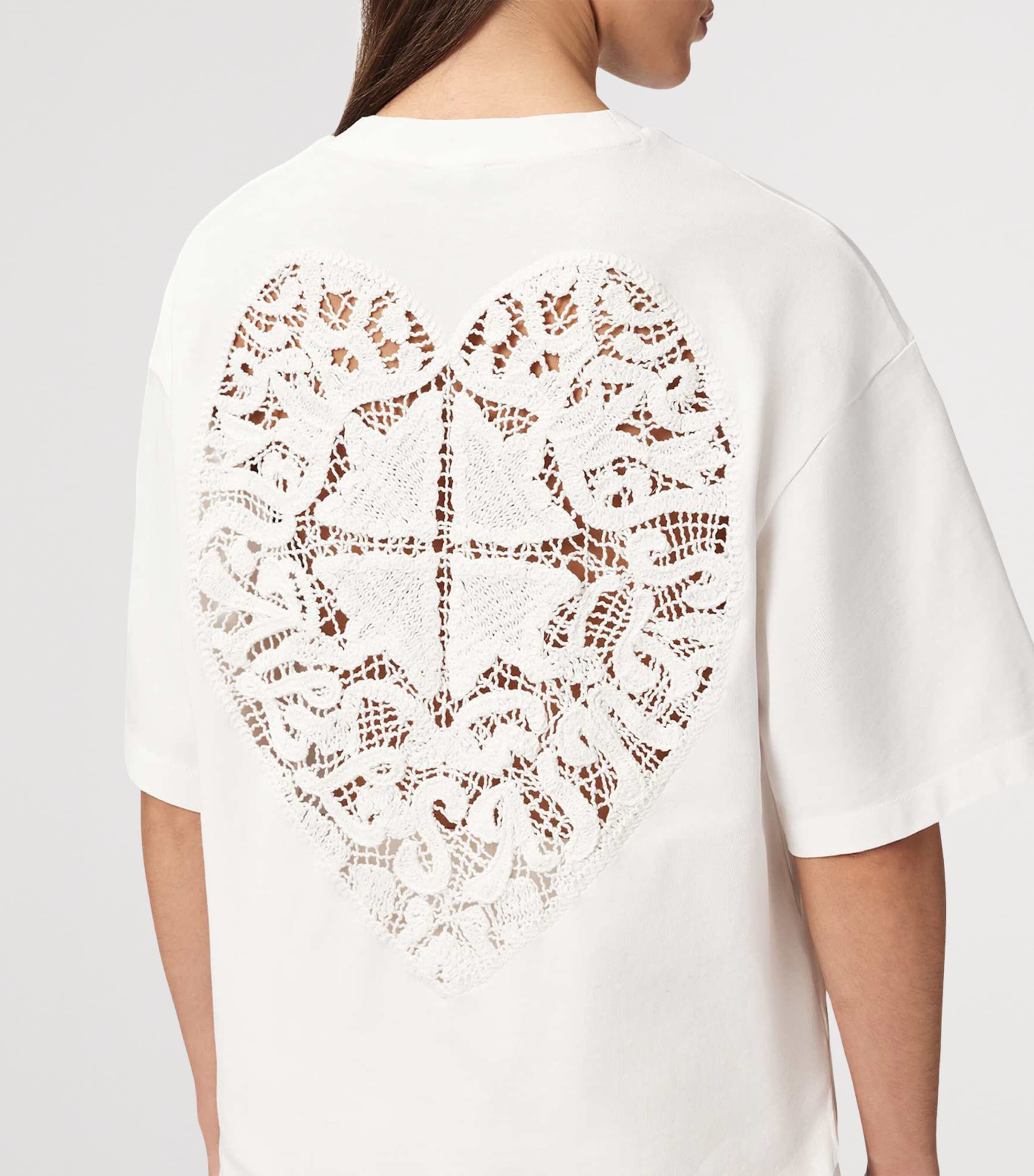 Organic Cotton Embroidered Amelie T-Shirt ECRU WHITE Image 9