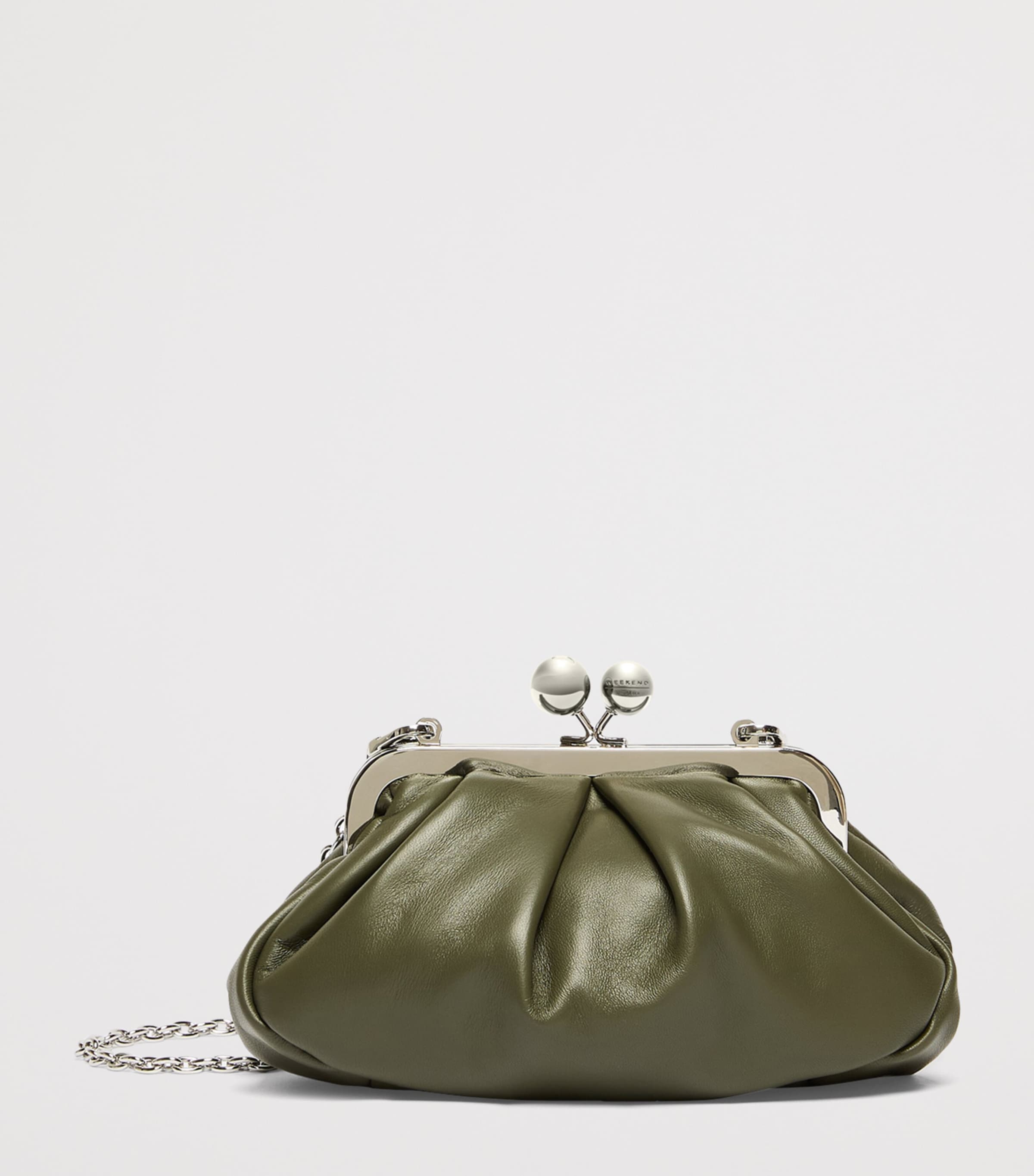 Weekend Max Mara Lambskin Pasticcino Clutch Bag Dark Green Image 2