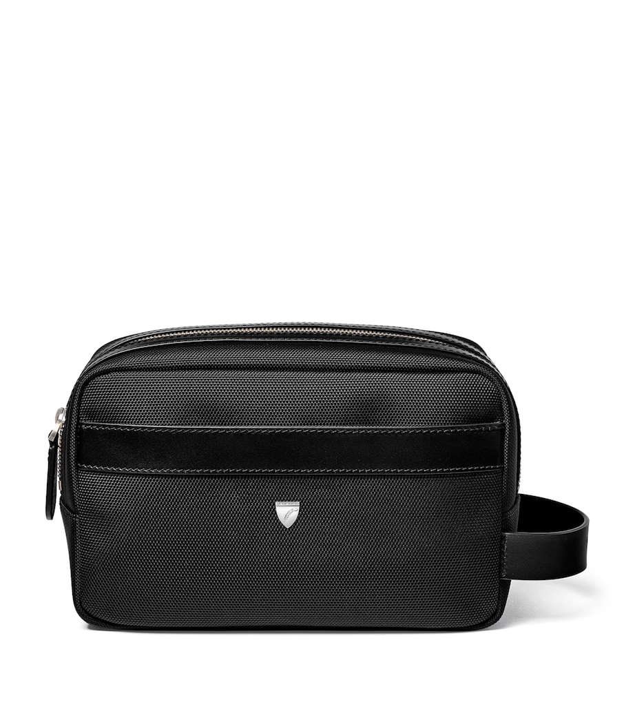 Aspinal Of London Logo-Detail Wash Bag Black Image 1