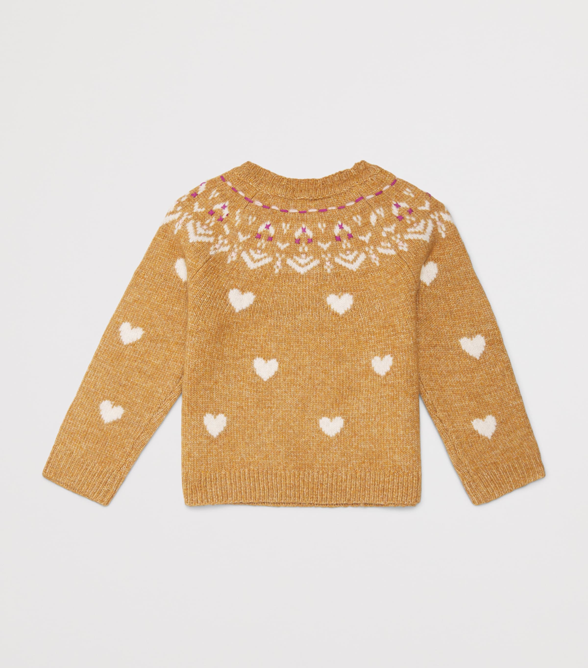 Bonton Jacquard Sweater (2-14 Years) Nuts Image 2