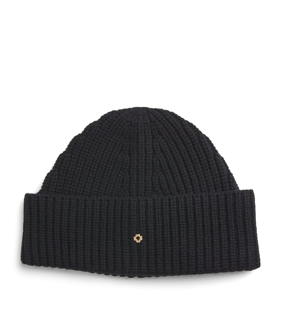 Maje Wool-Cashmere Clover Beanie Black Image 1