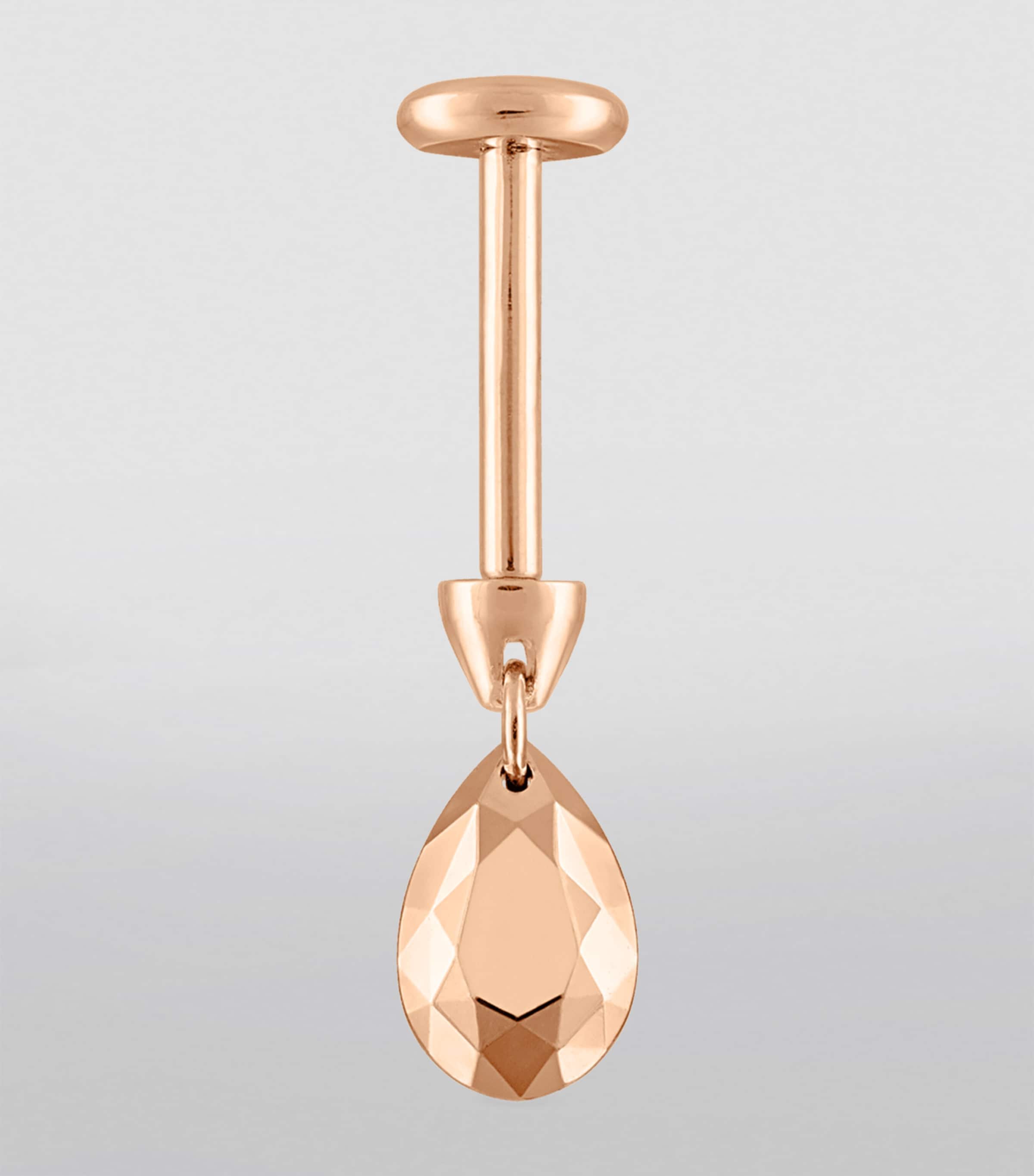 Faceted Pear Charm Single Threaded Stud (5.5mm) ROSE GOLD Image 3