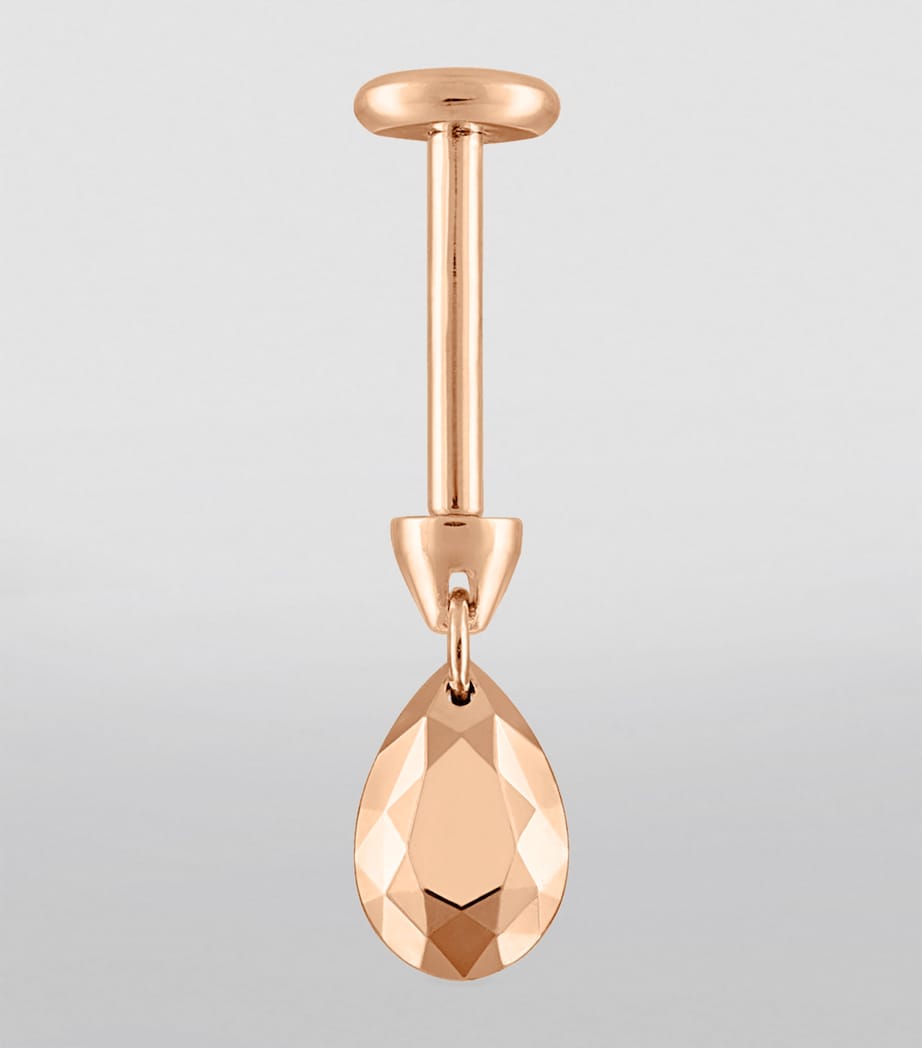 Faceted Pear Charm Single Threaded Stud (5.5mm) ROSE GOLD Image 3