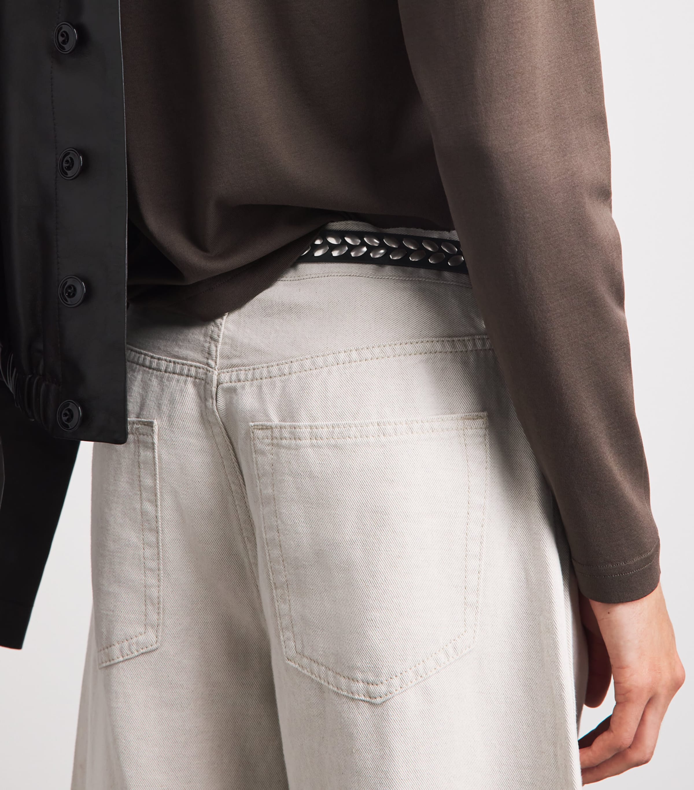 Lemaire Leather Studded Almond Belt Dark Brown Image 4