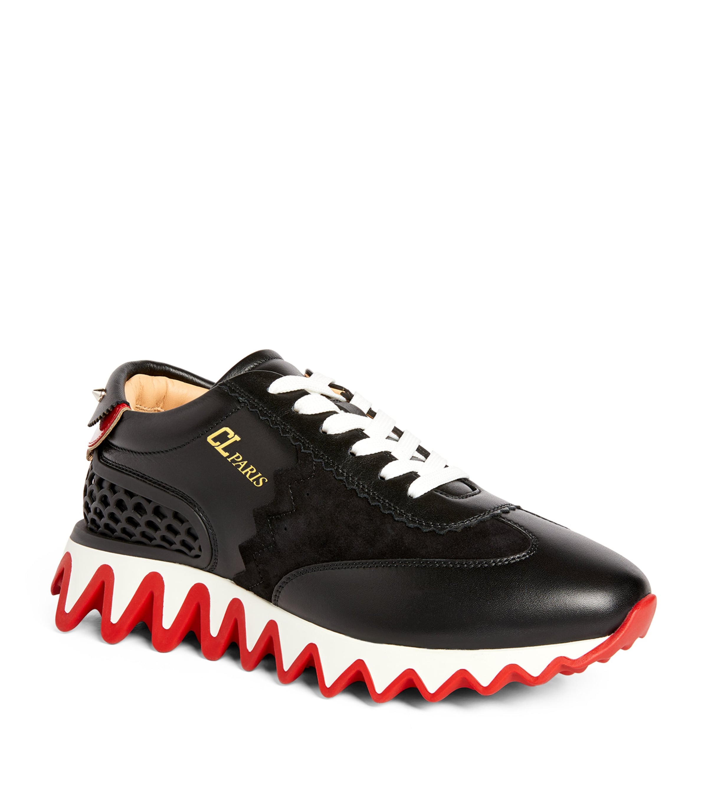 Shop Christian Louboutin Loubishark Calfskin Sneakers