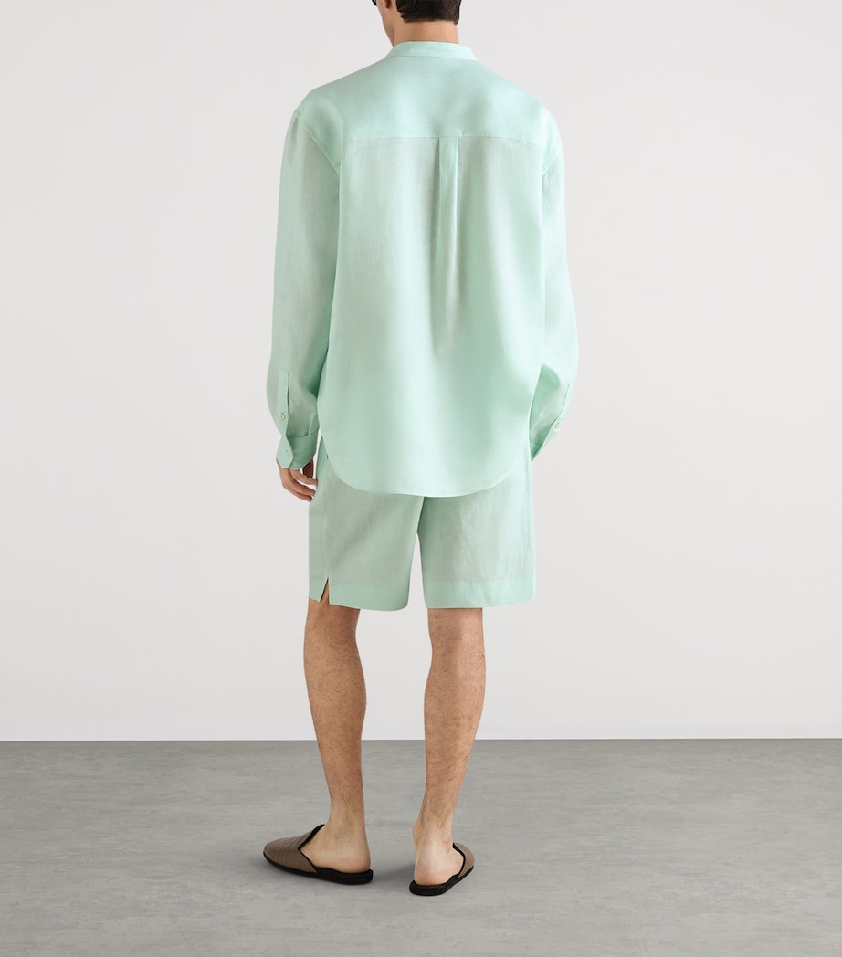 Dolce&Gabbana Mens Linen Shirt Water Light Bl Image 3