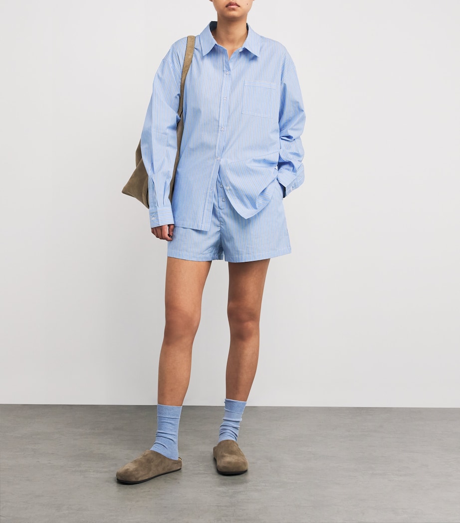 Cotton Stripe Shirt BLUE / WHITE Image 2