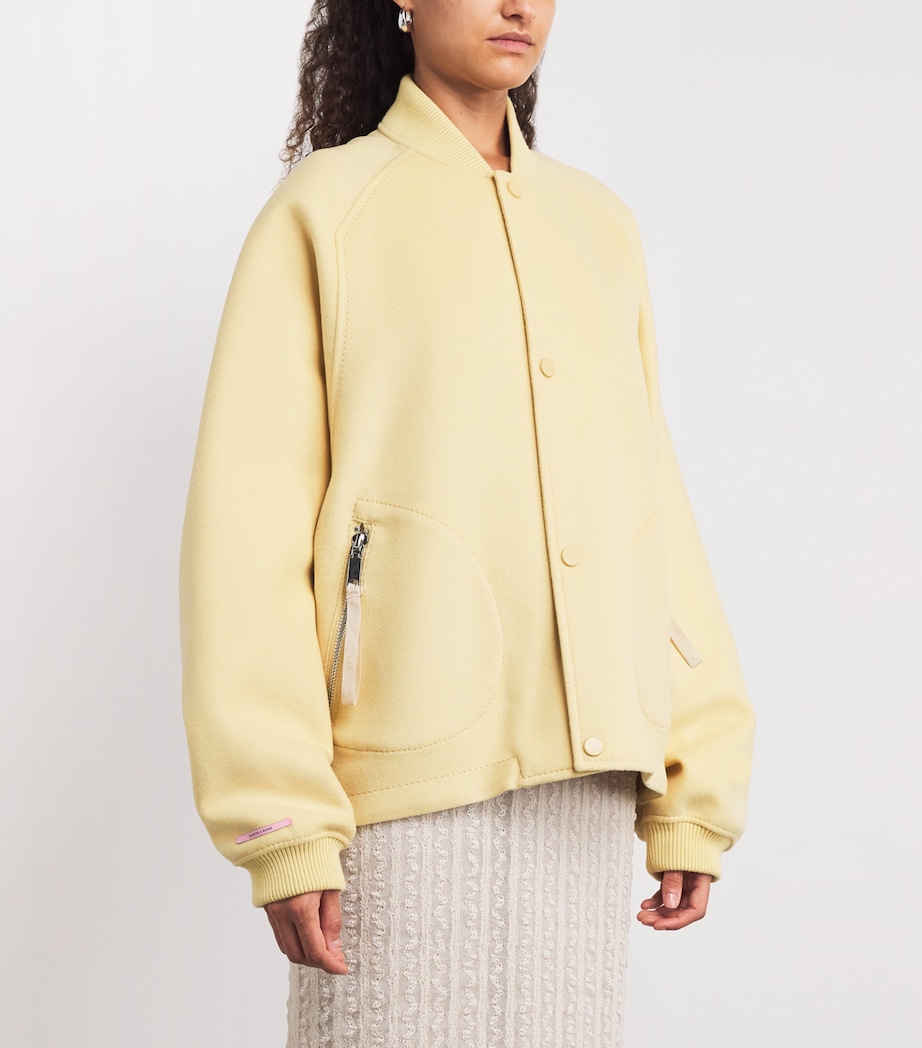 Virgin Wool Bomber Jacket YELLOW Image 3