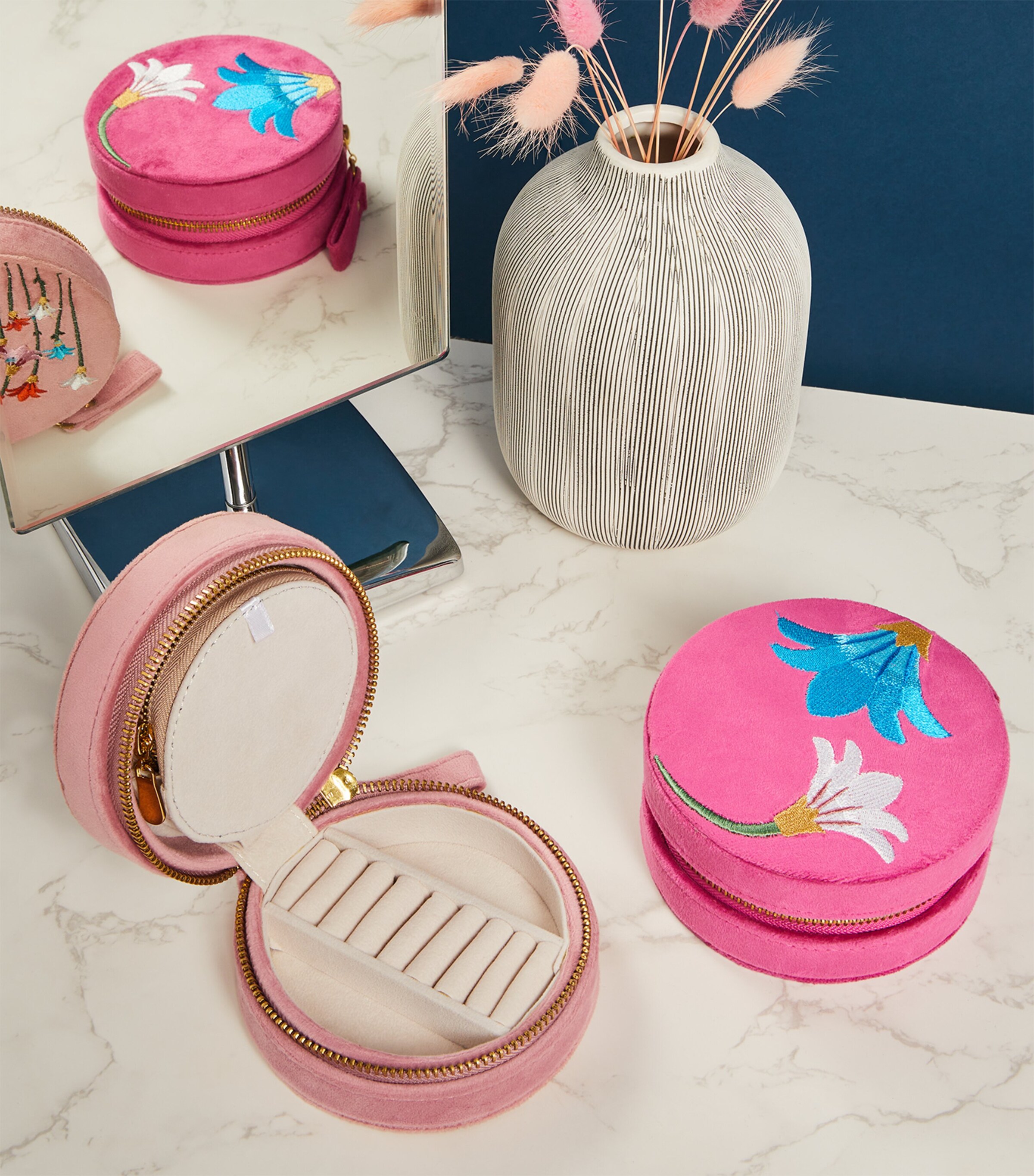 L'ATELIER NAWBAR Velvet Psychedeliah Jewellery Box Pink Image 2