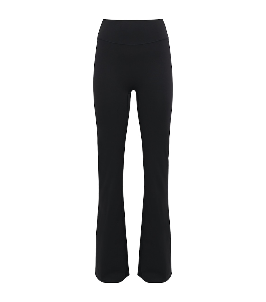 NikeSKIMS Womens NikeSKIMS Foldover Slim Flare Leggings Obsidian Image 1