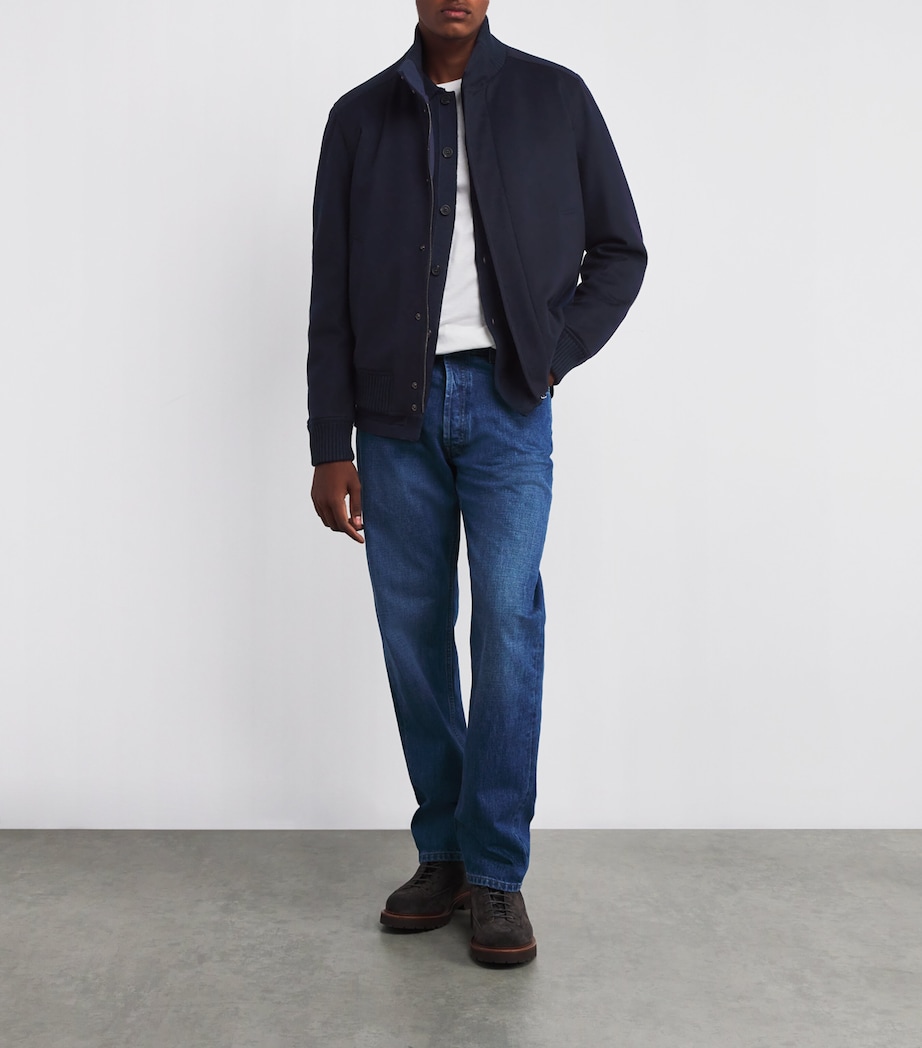 Cashmere Felt Bomber Jacket 050BLUE Image 2