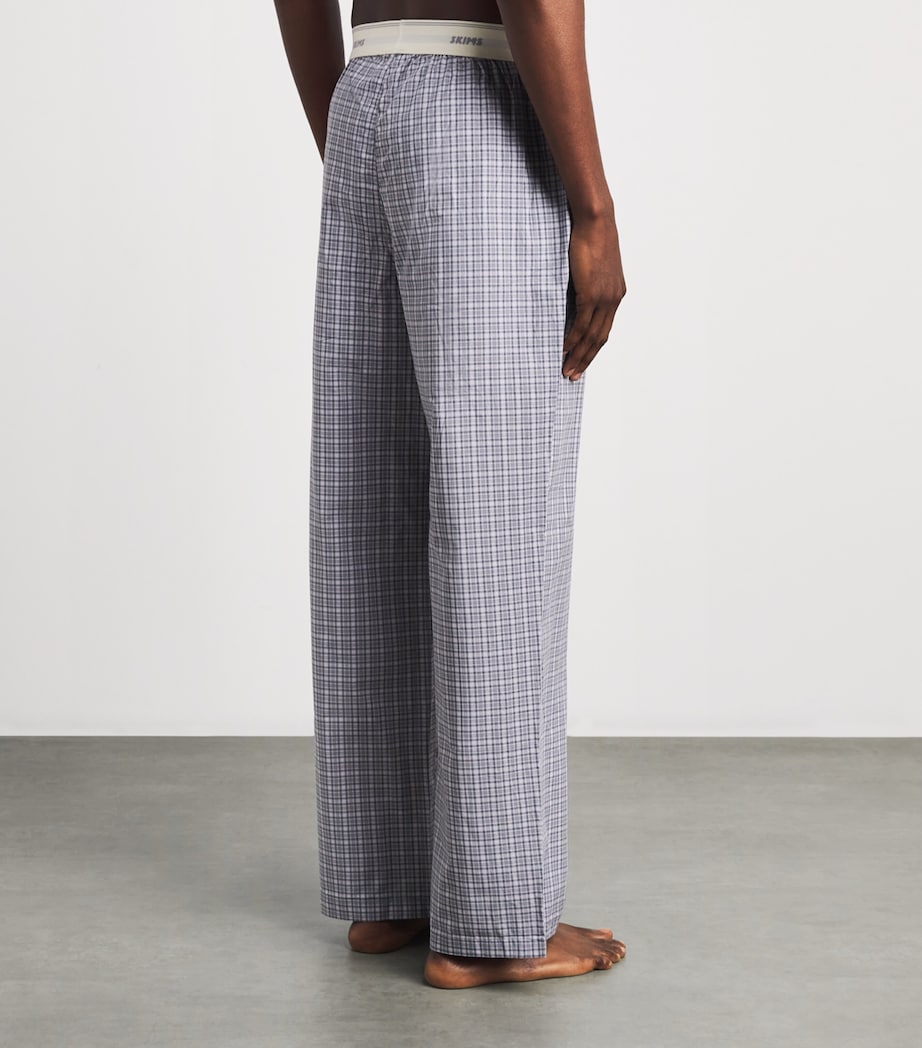 Skims Mens Cotton Check Pyjama Bottoms Full Moon Check Image 5