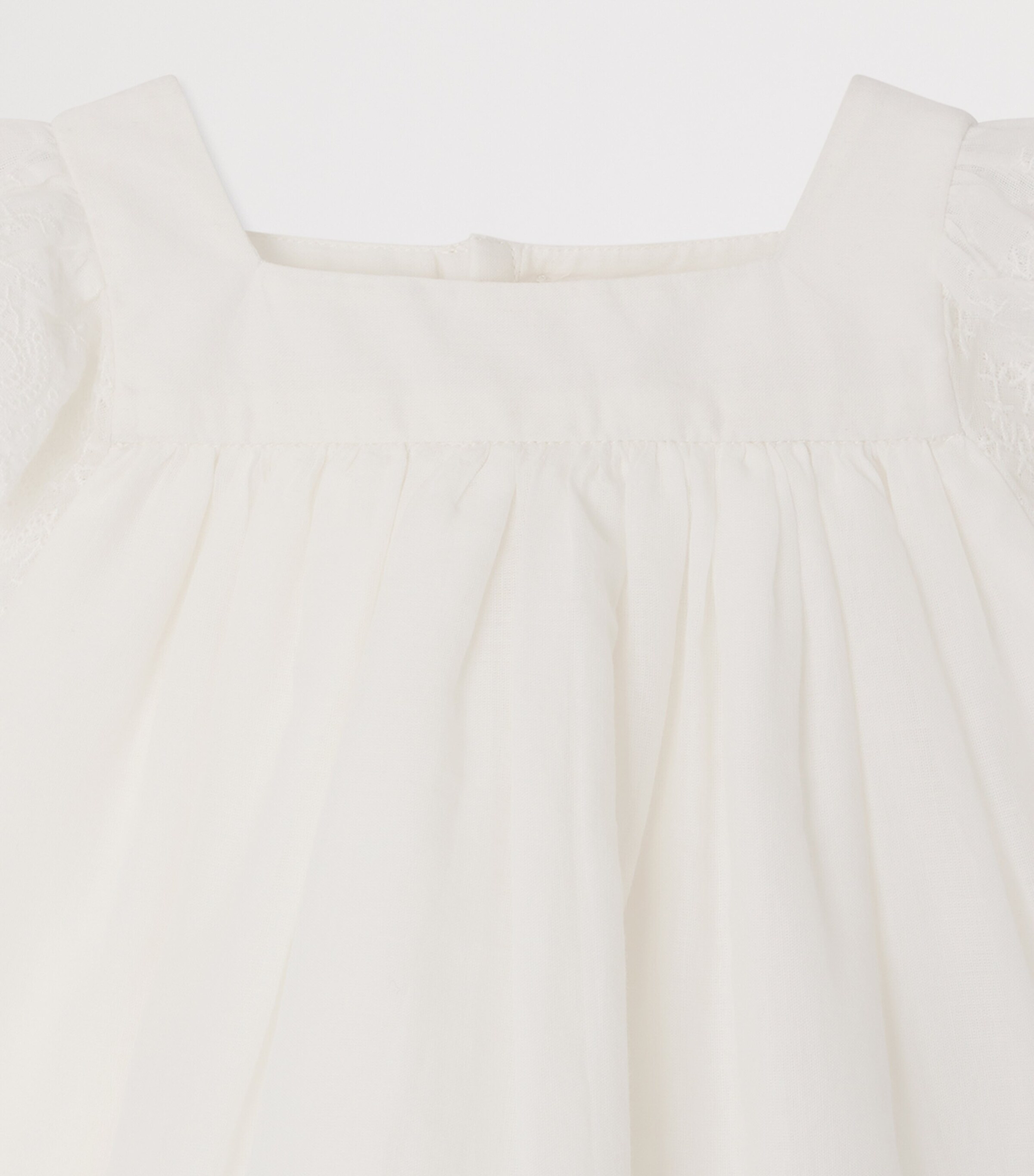 Bonpoint Cotton Embroidered Top (6-18 Months) Upb Blanc Lait Image 3